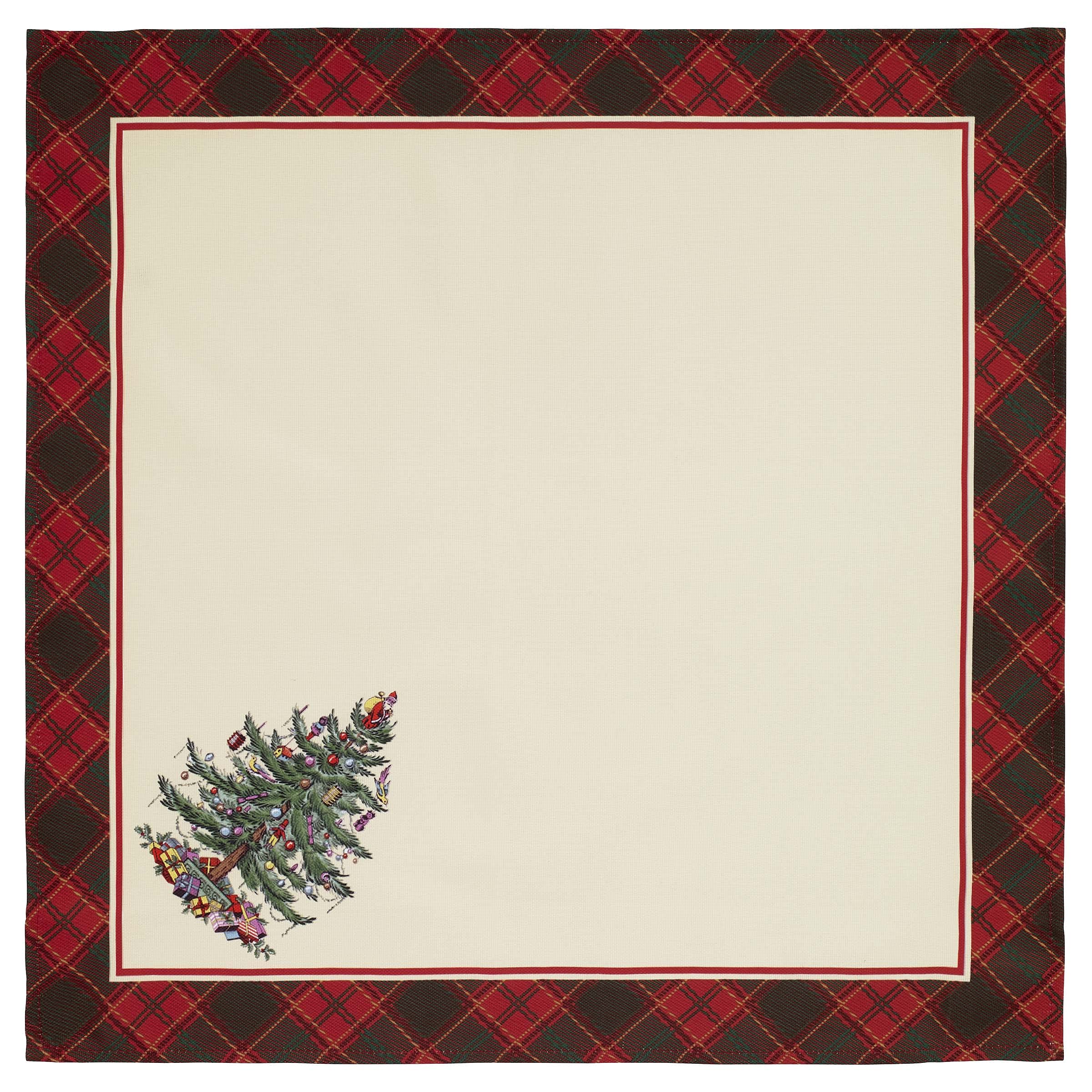 Spode - Napkin Set, Holiday Home Decor, Set Of 4 (Spode Christmas Tree Tartan Collection)