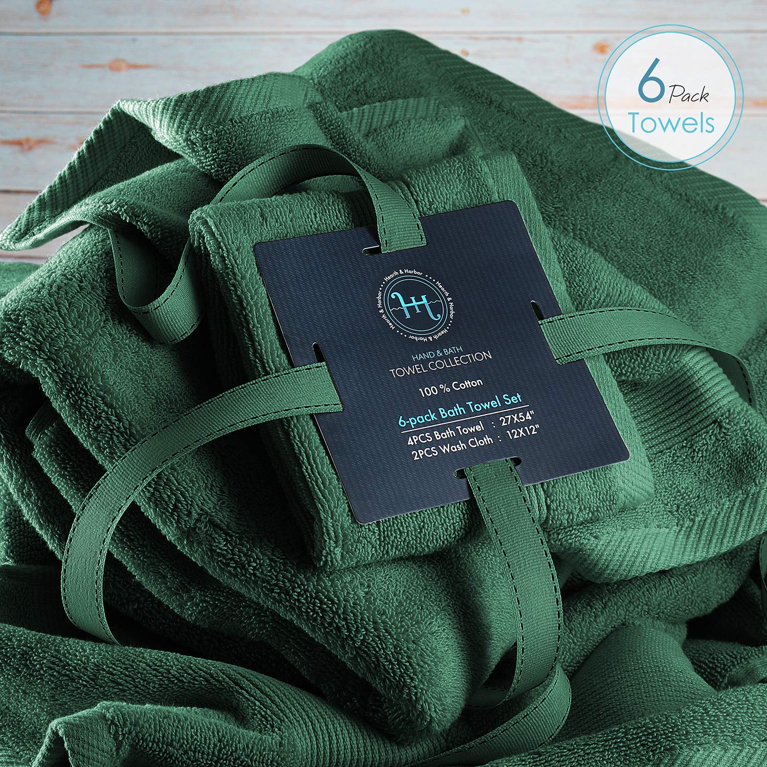 Hearth & Harbor Bath Towels For Bathroom - 100% Ring Spun Cotton Luxury Bathroom Towels - Ultra Soft & Highly Absorbent Bath Tow