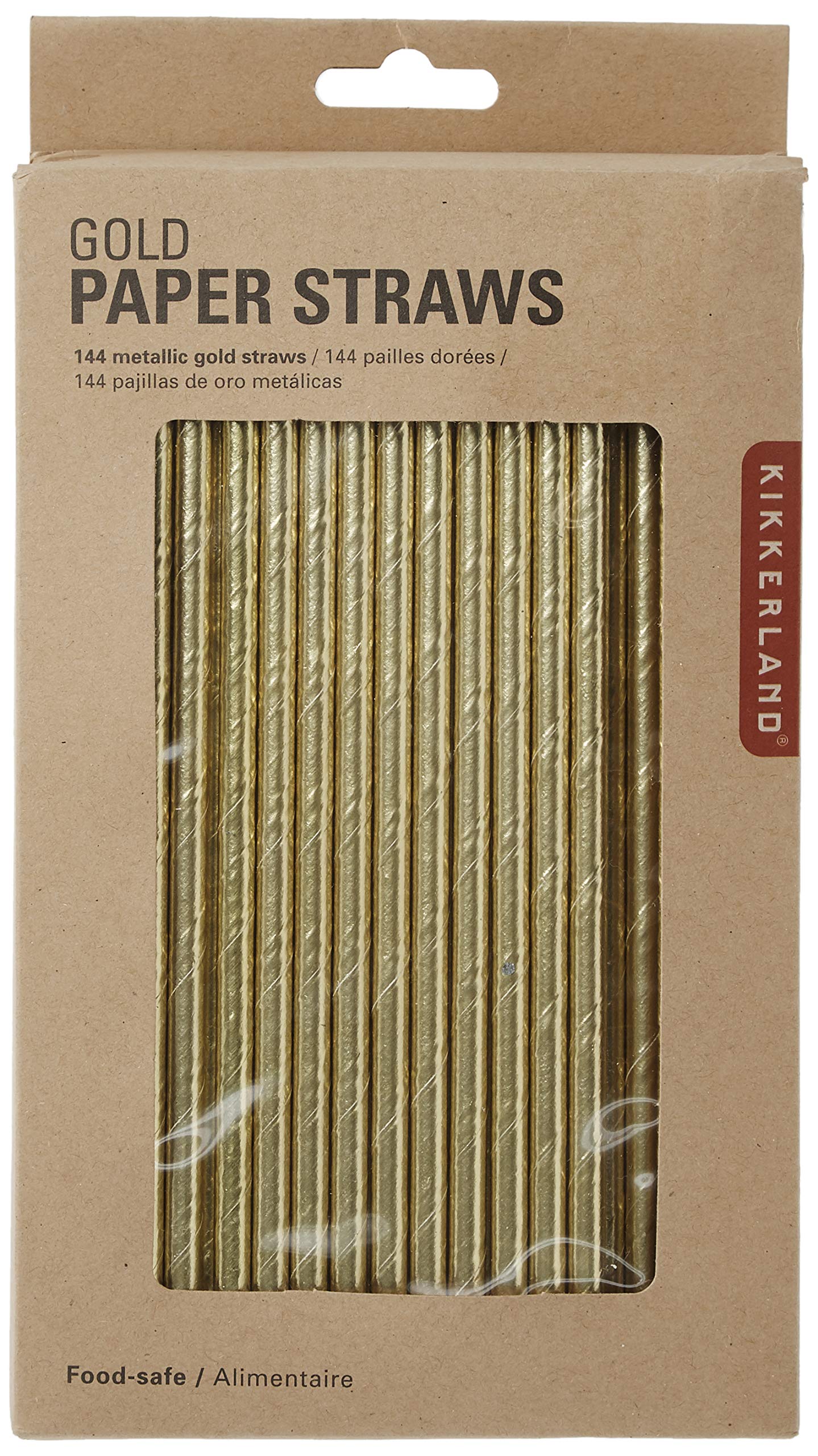 Kikkerland Paper Straws (Set Of 144) Gold