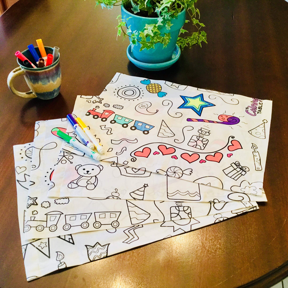 The Coloring Table Birthday/Celebration Placemats (4 Placemats (14''X18''))