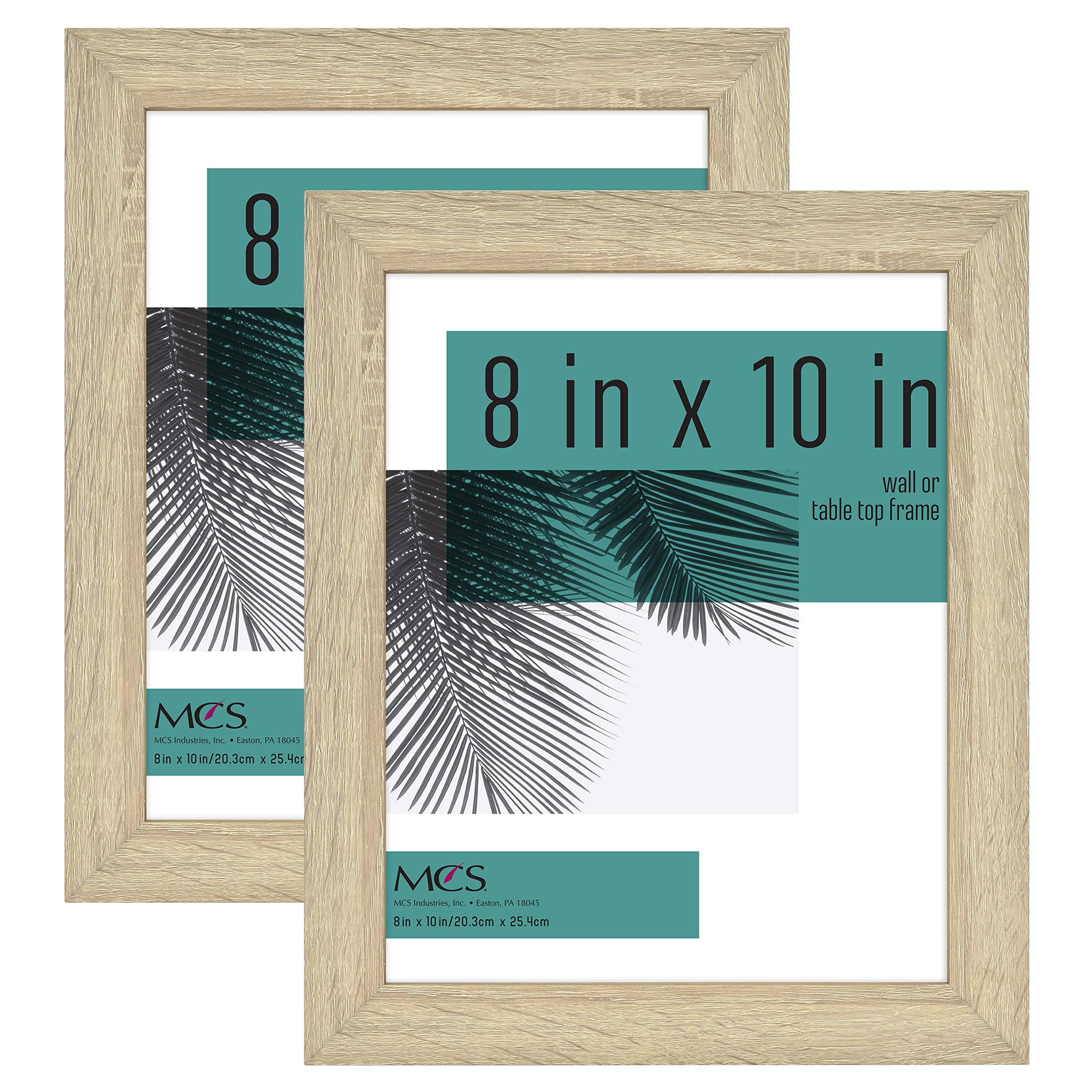 MCS Studio Gallery 8x10 Picture Frame Natural Woodgrain, Vertical & Horizontal Wall Hanging & Easel for Tapletop Display, Rectan