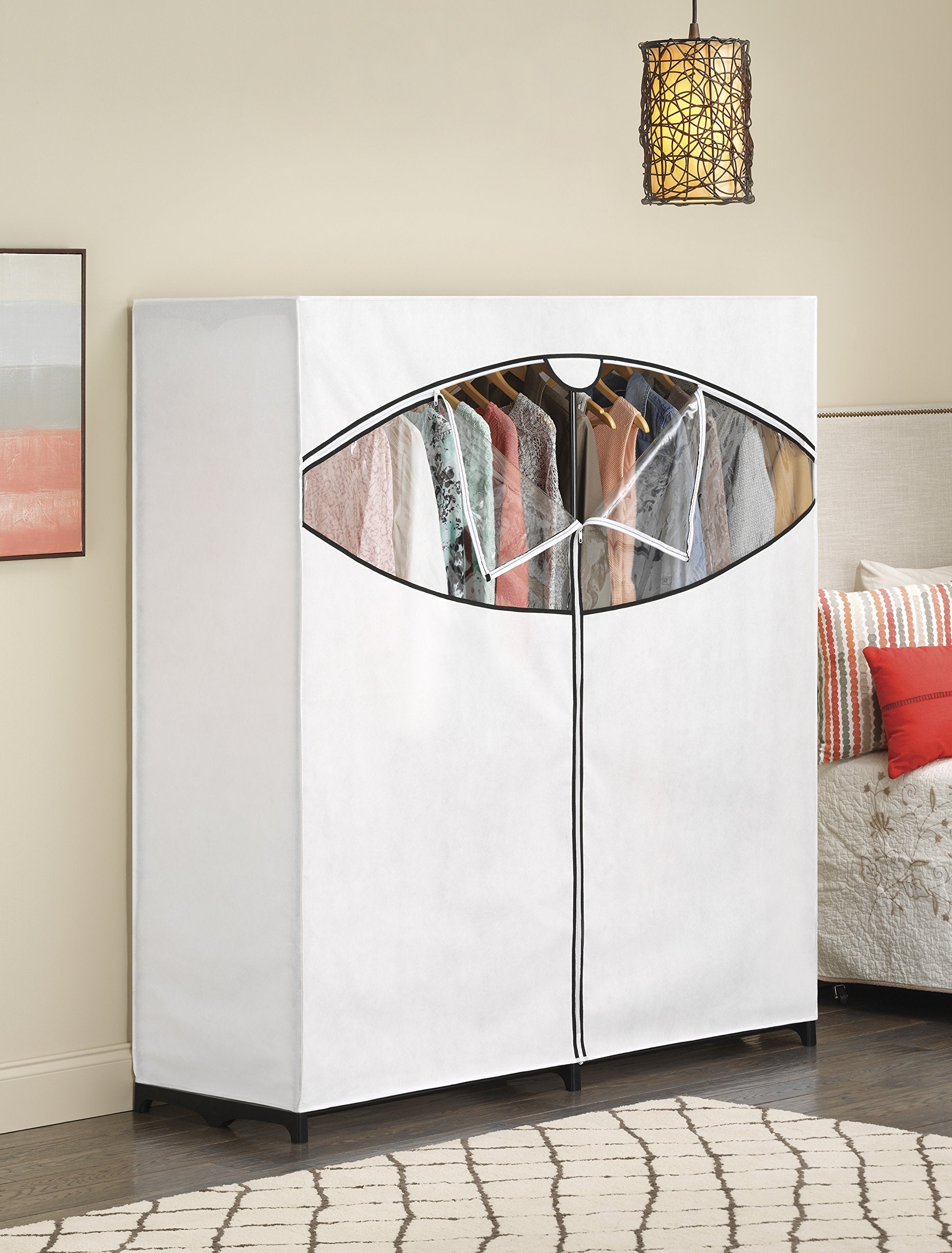 Whitmor Extra-Wide Clothes Closet  60? with  White Cover