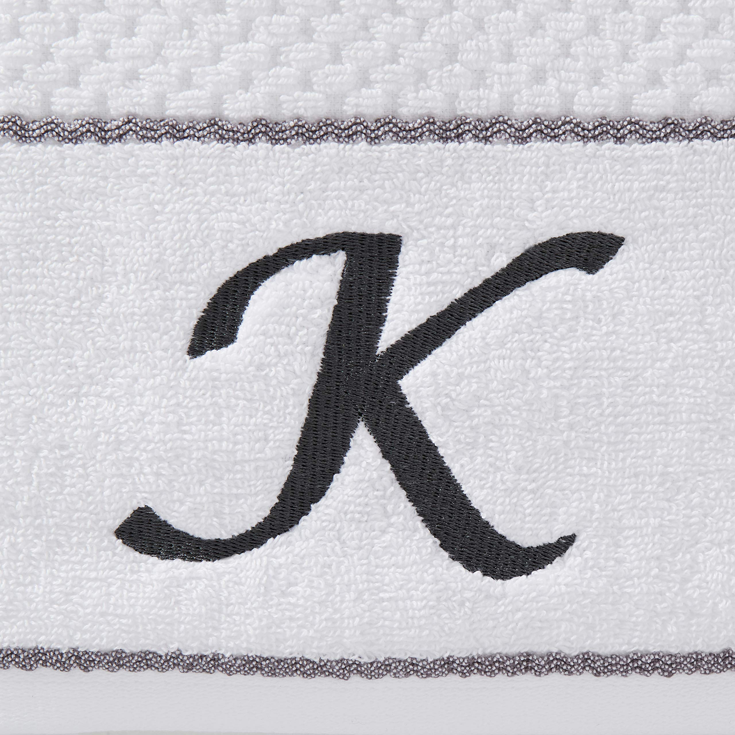 SKL Home by Saturday Knight Ltd. Monogram ''K'' Bath and Hand Towel Set  White  4-pack