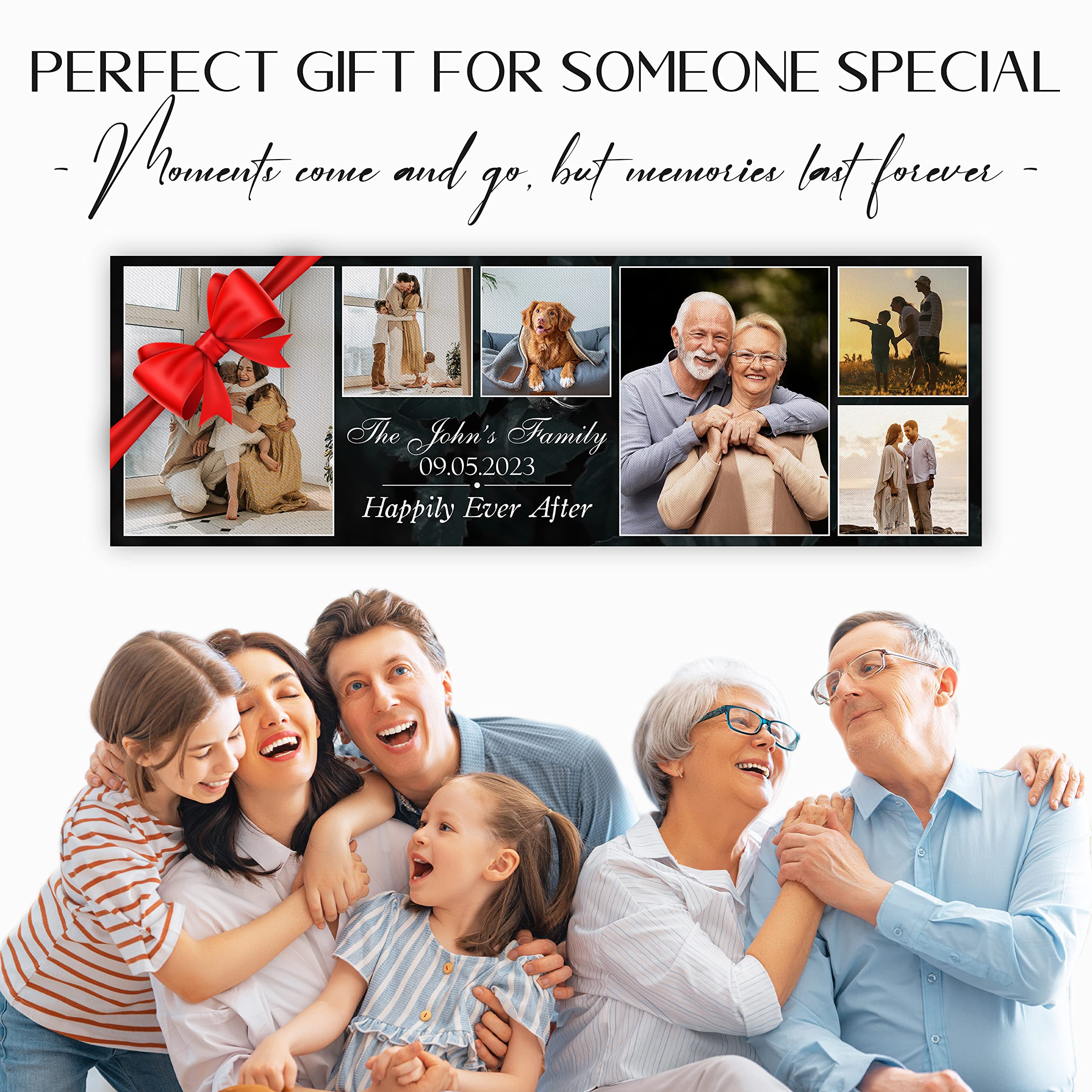 Santanna Personalized Black African Photo Prints, Custom American Couple Family Friends Kids Picture Wall Art Decoration (Save L