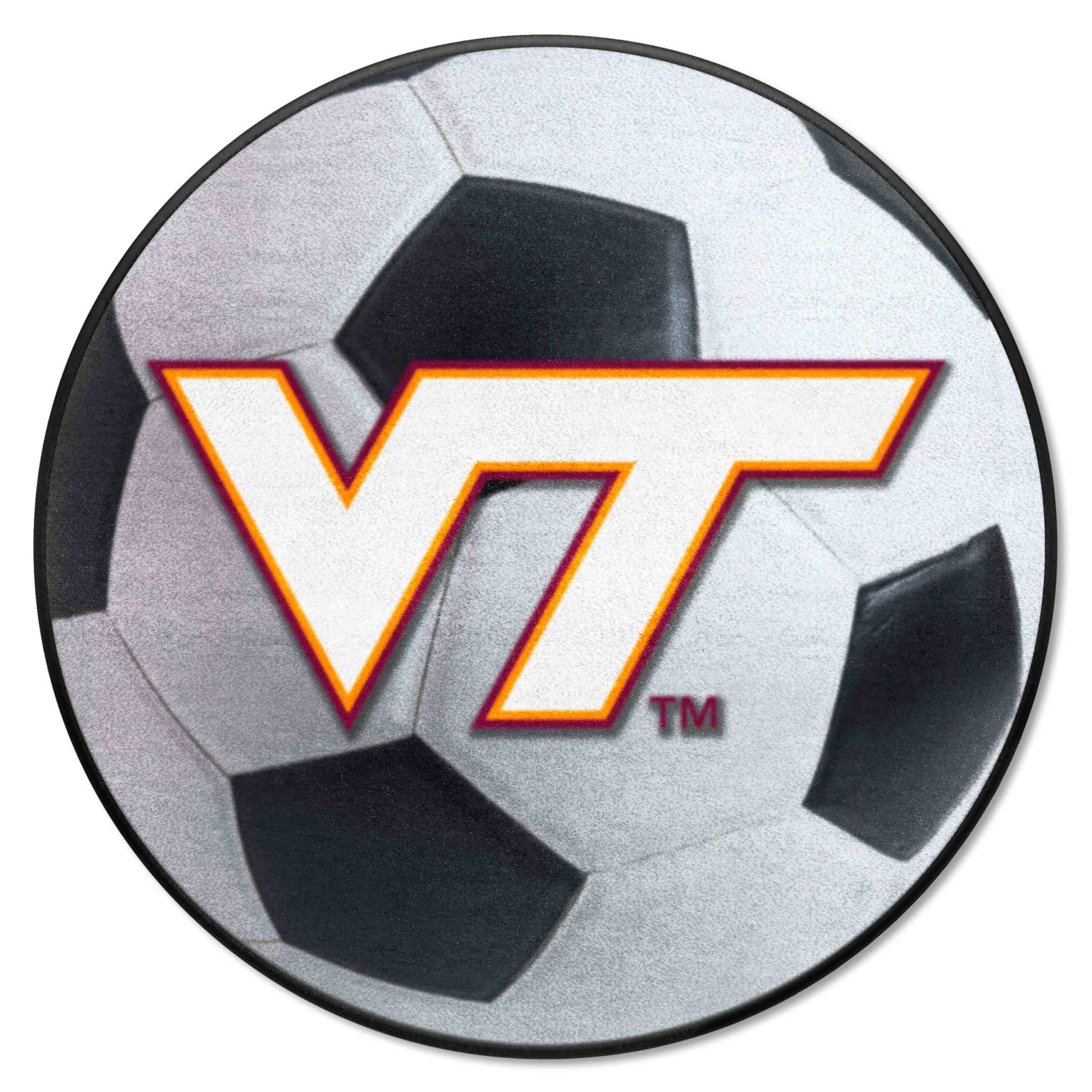FANMATS 4583 Virginia Tech Hokies Soccer Ball Rug - 27in. Diameter