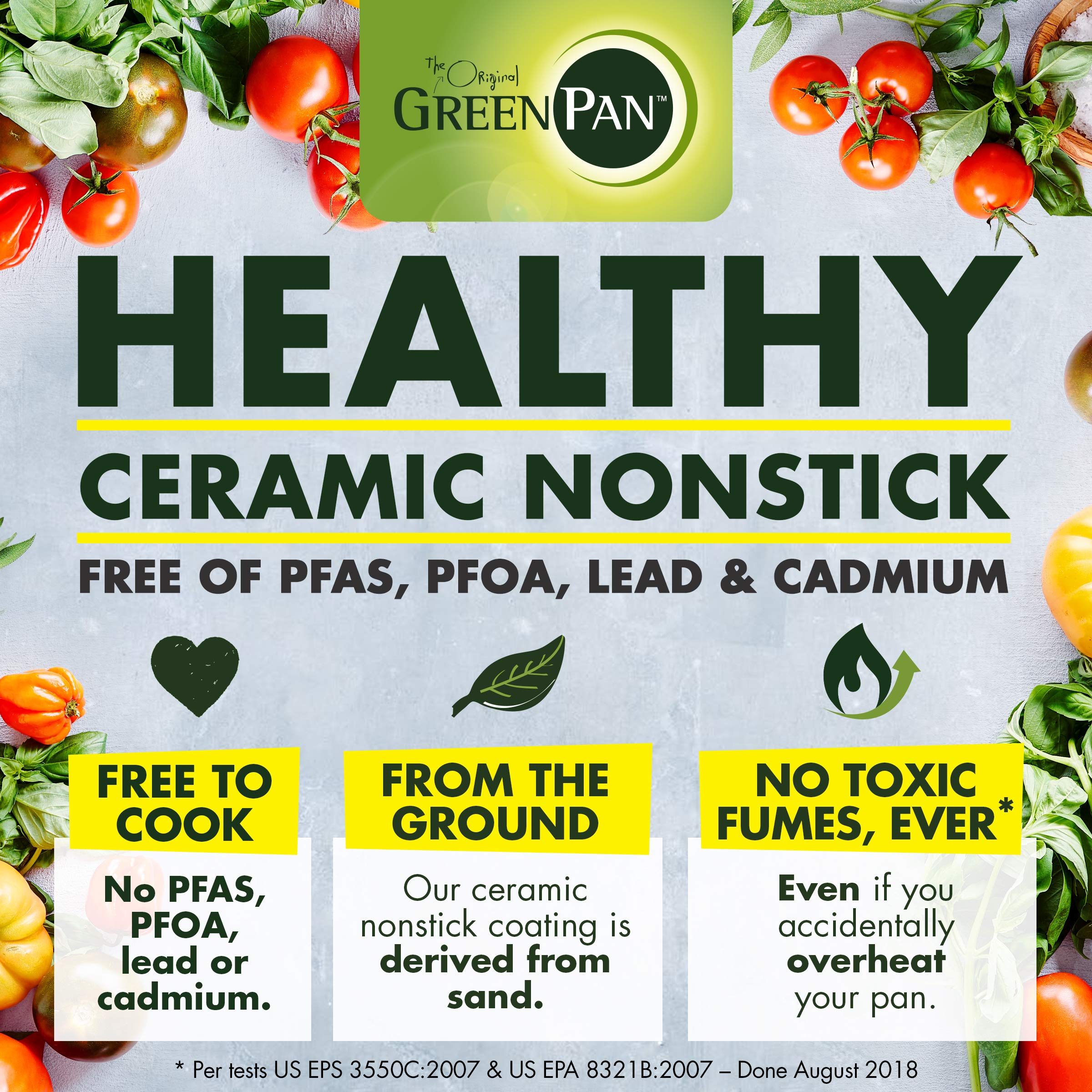 Greenpan Mini Healthy Ceramic Nonstick, 5'' Square Egg Pan, Pfas-Free, Dishwasher Safe, Stay Cool Handle, Black