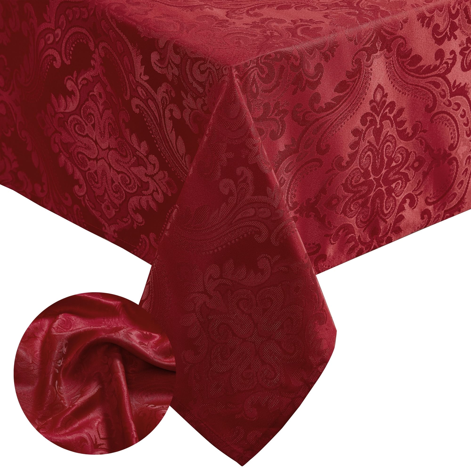 Elrene Home Fashions Caiden Elegance Damask Waterproof, Stain & Wrinkle Resistant Fabric Tablecloth, 60'' X 144'' Oblong/Rectang