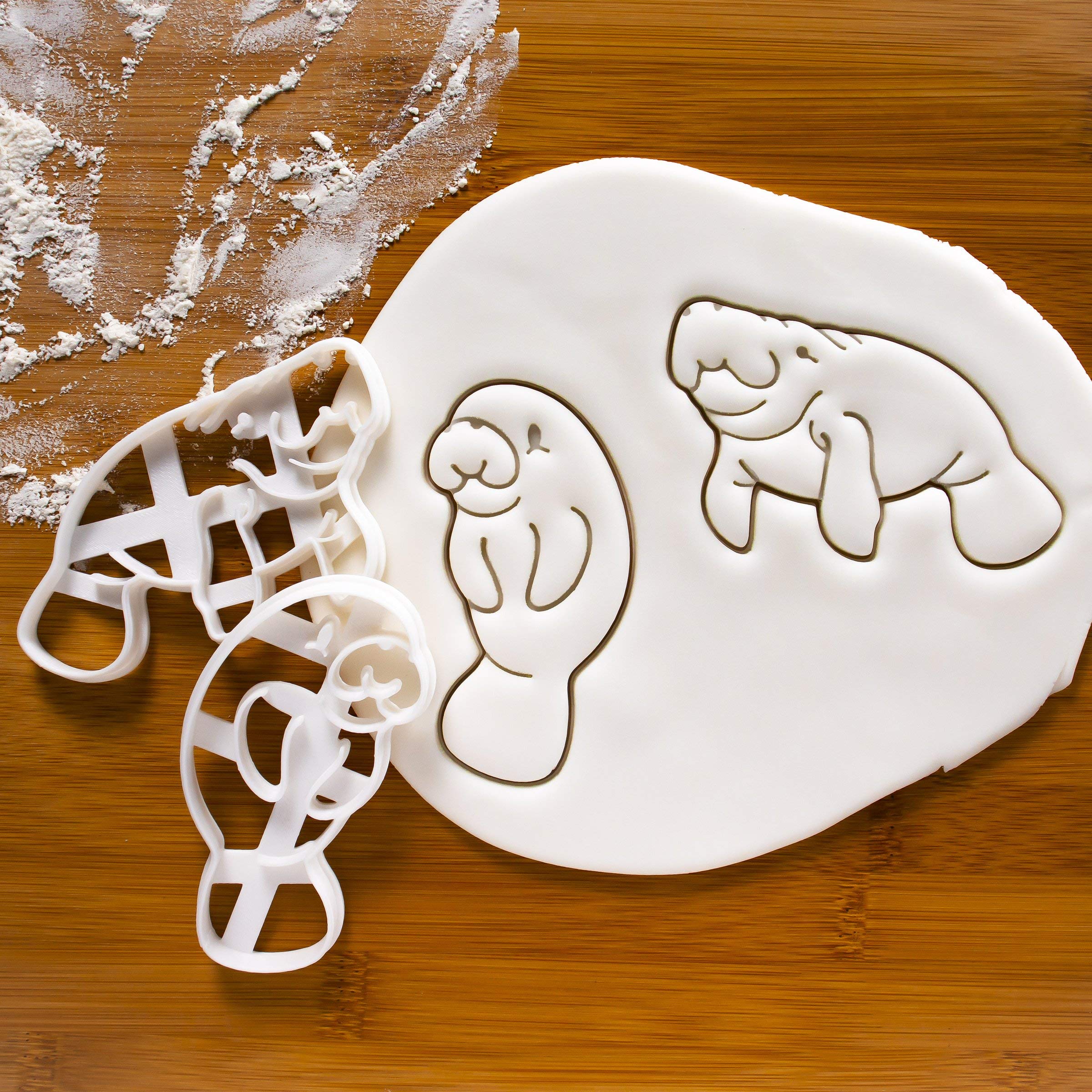 Set Of 2 Manatee Cookie Cutters (Designs: Cute & Realistic), 2 Pieces - Bakerlogy