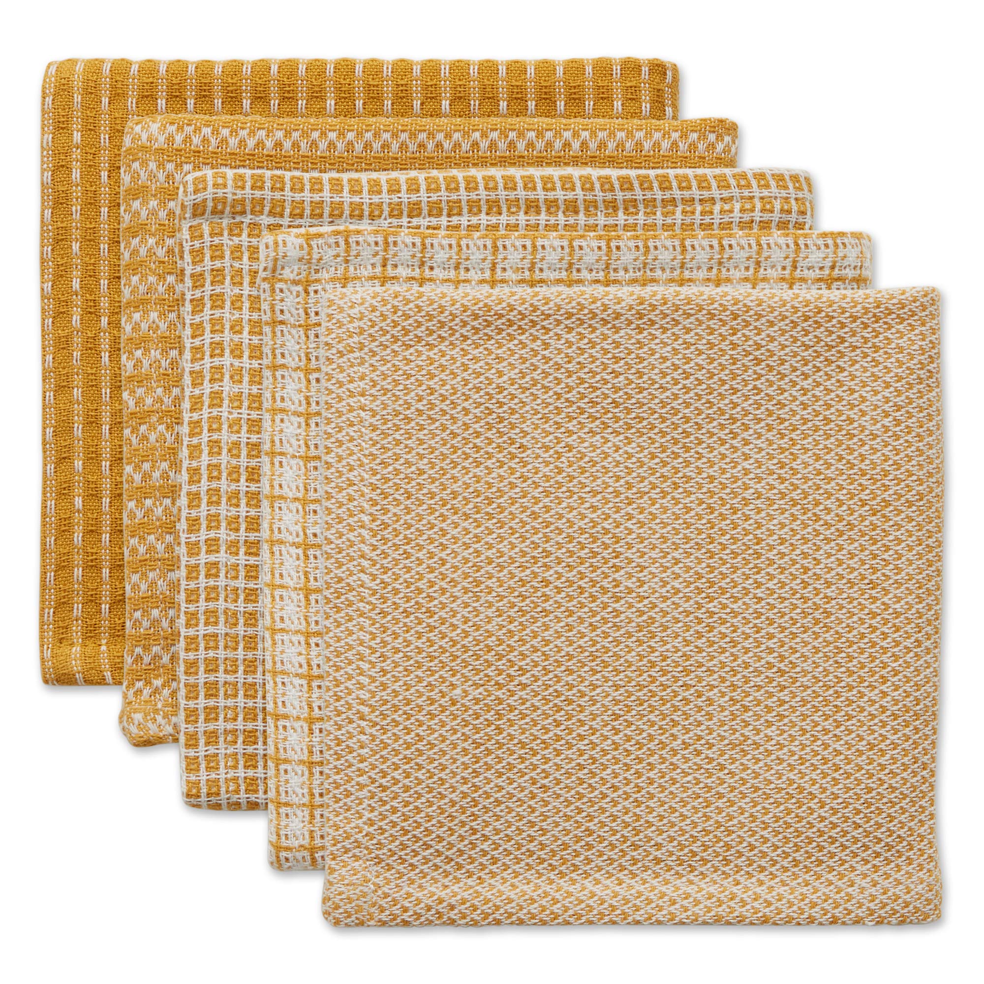 DII Asst Honey Gold Dishcloth (Set of 5)