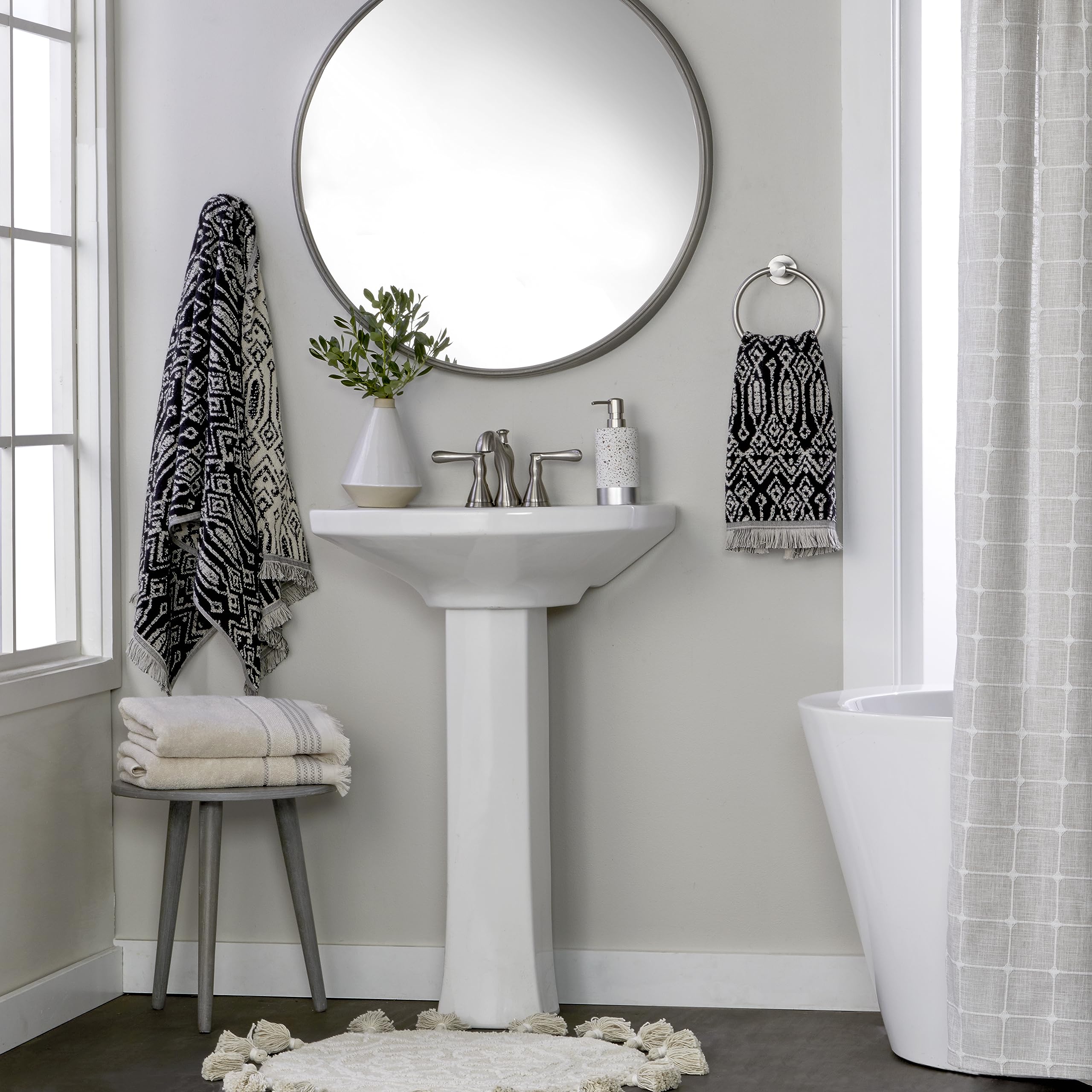 Skl Home Nador 2 Bath, 2 Hand Towel Set, Black