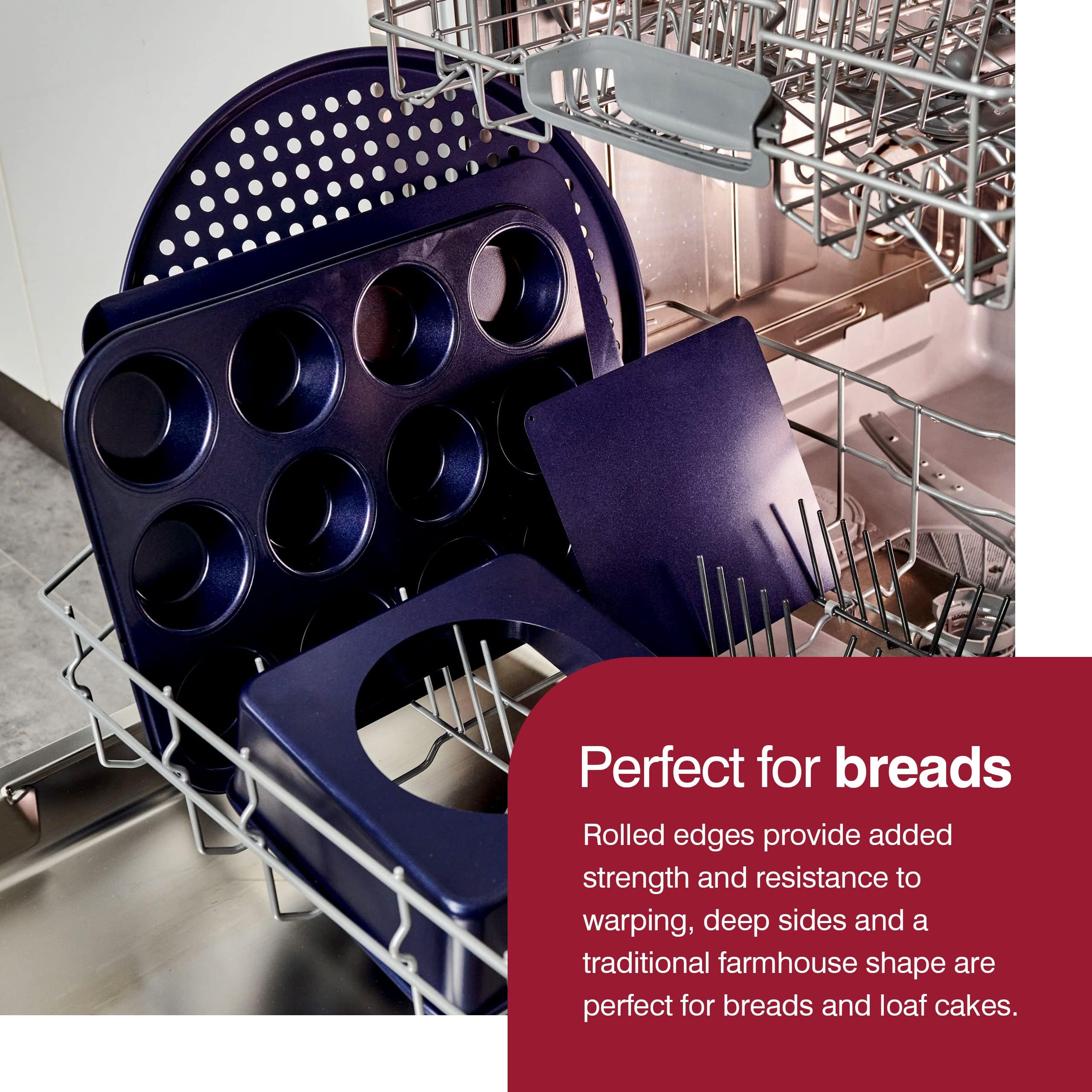 Zyliss E980199 Non-Stick Loaf Tin | 1.5L/2Lb | Carbon Steel | Dark Blue | Bread Tin For Baking/Bakeware | Dishwasher Safe | 5 Ye