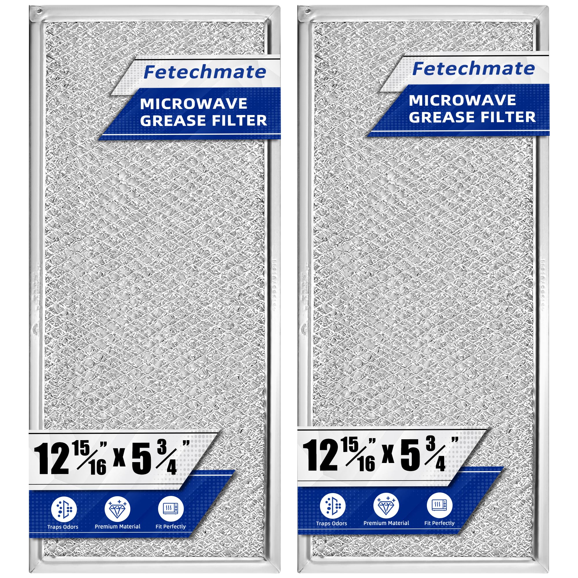 13 X 6'' Microwave Grease Filter By Fetechmate Compatible With Whir-Lpool G-E Microwaves Replace W10208631A Aluminum Mesh Screen