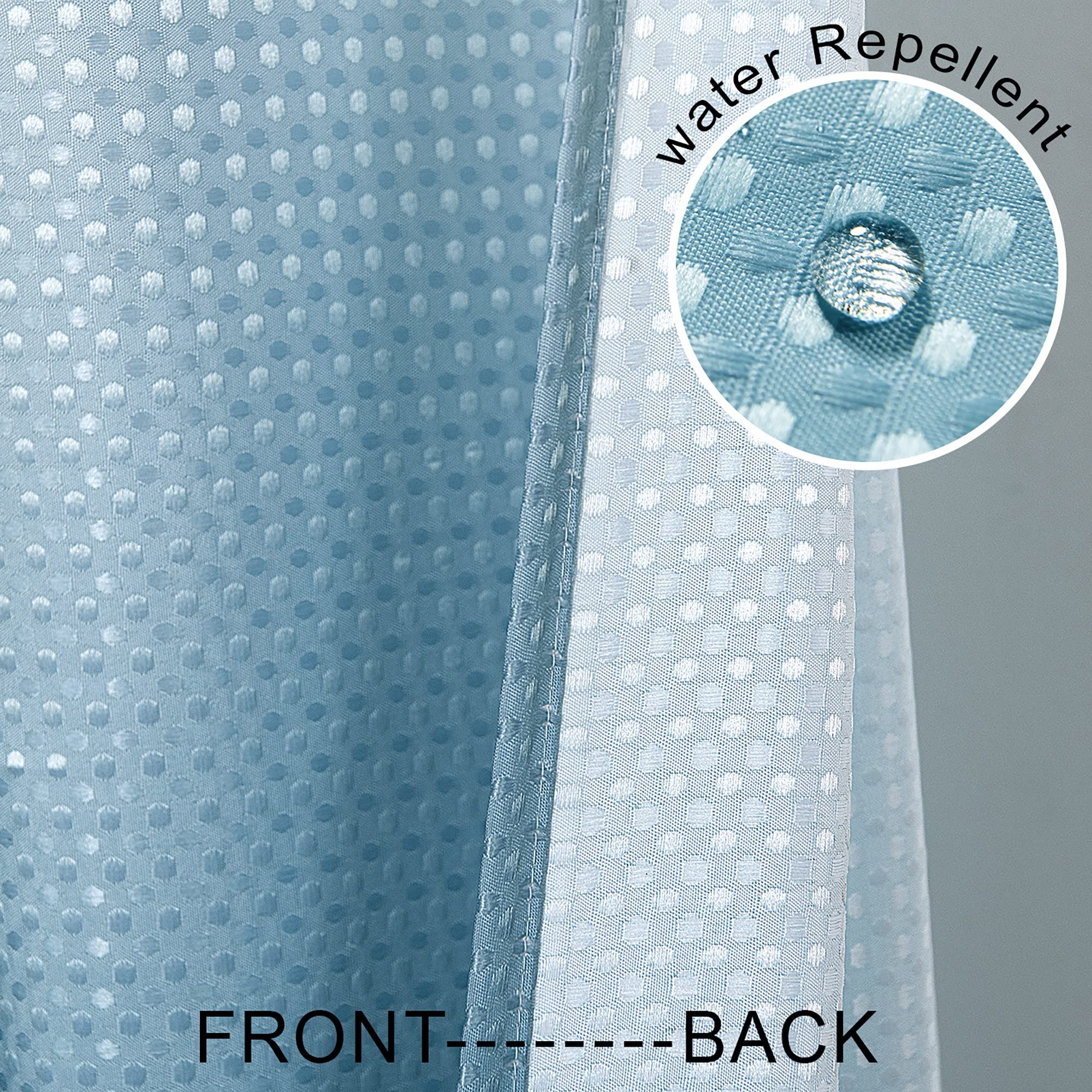 Mrs.Naturall Slate Grey Blue Shower Curtains For Bathroom,Bath Small Stall Shower Curtain Liner With Hooks Sets,36 X 72In,Pale B