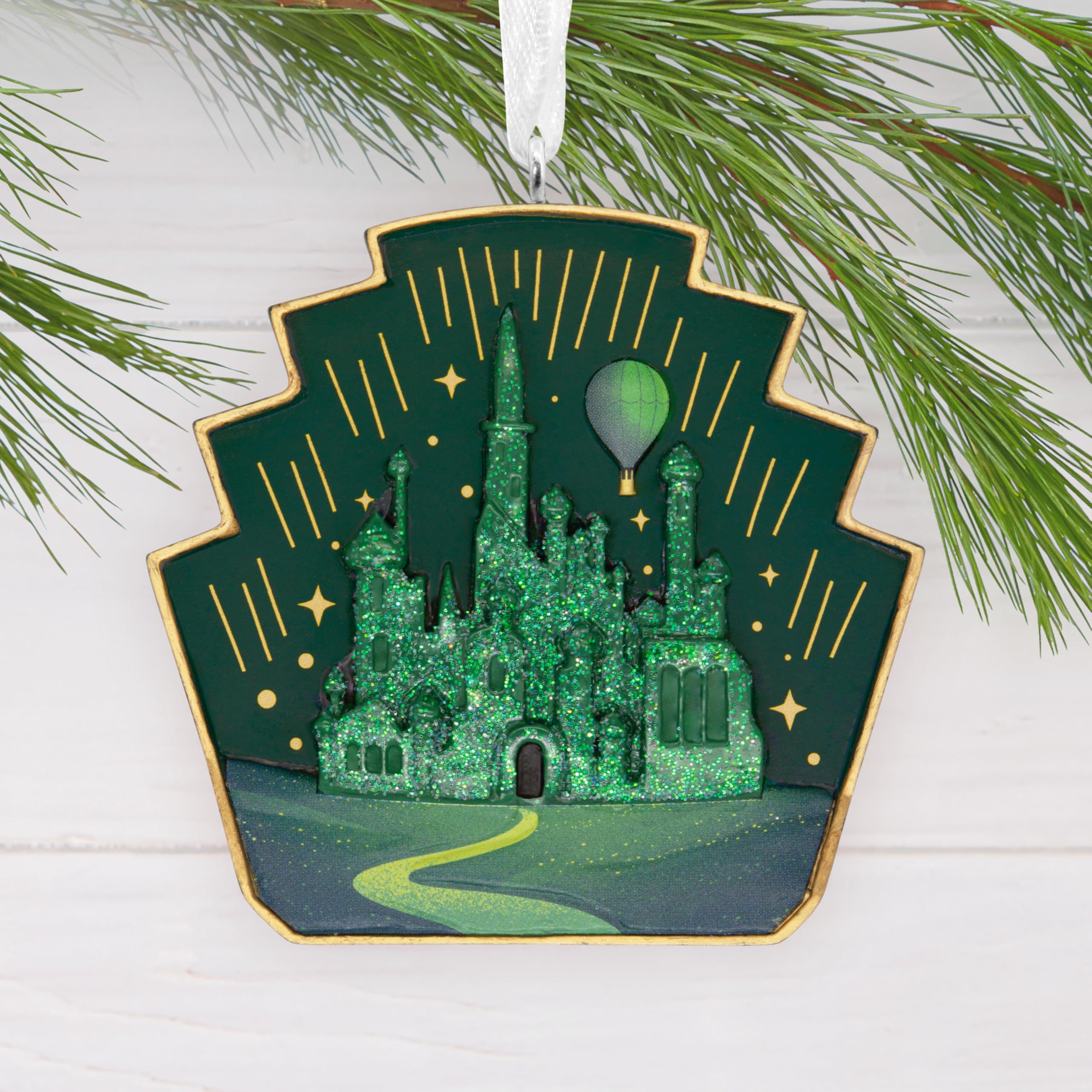 Hallmark Wicked Emerald City Christmas Ornament - Resin, Model 3HCM4840, Movie Gifts