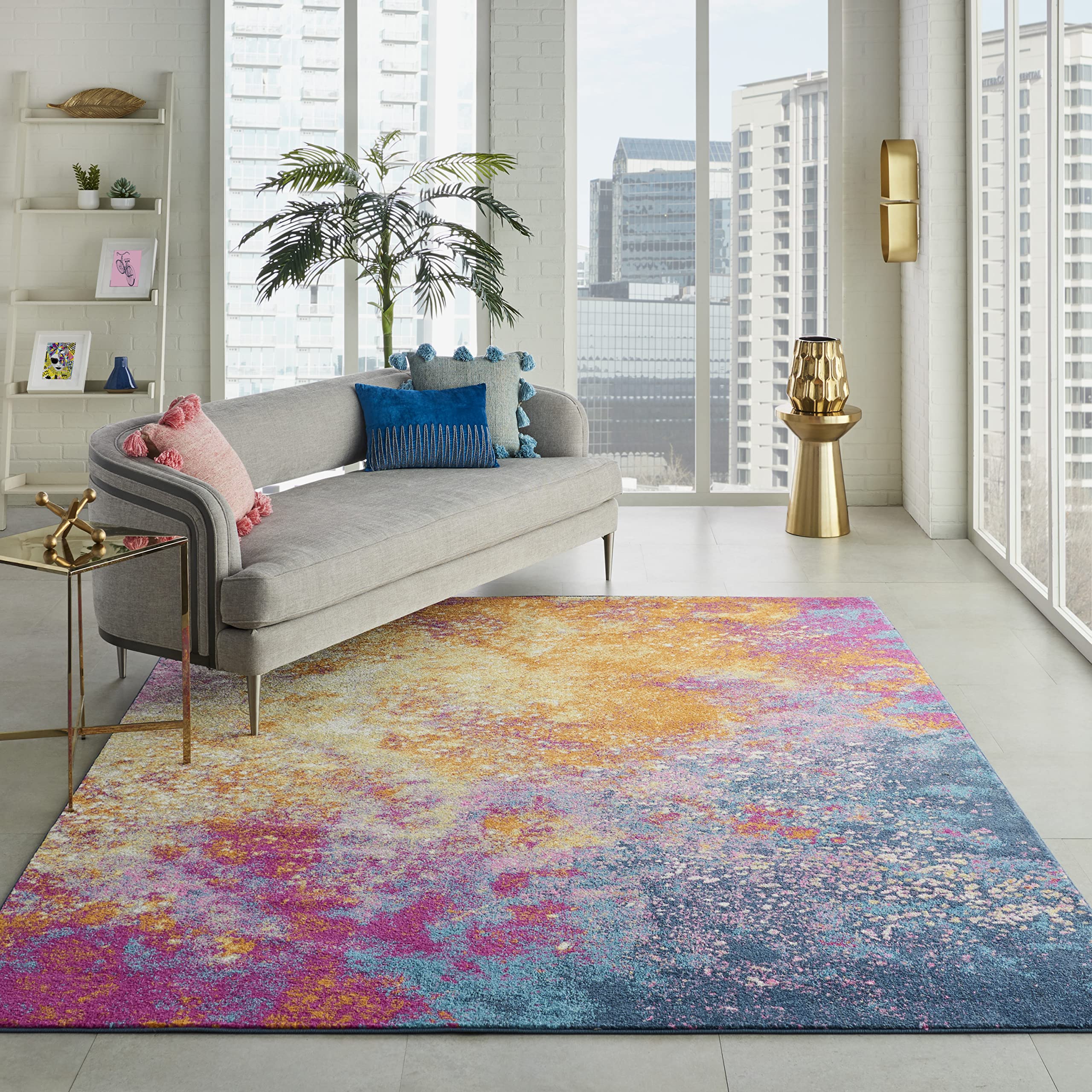Nourison Passion 7 x 10 Multicolor Fabric Modern Area Rug (7 x 10)