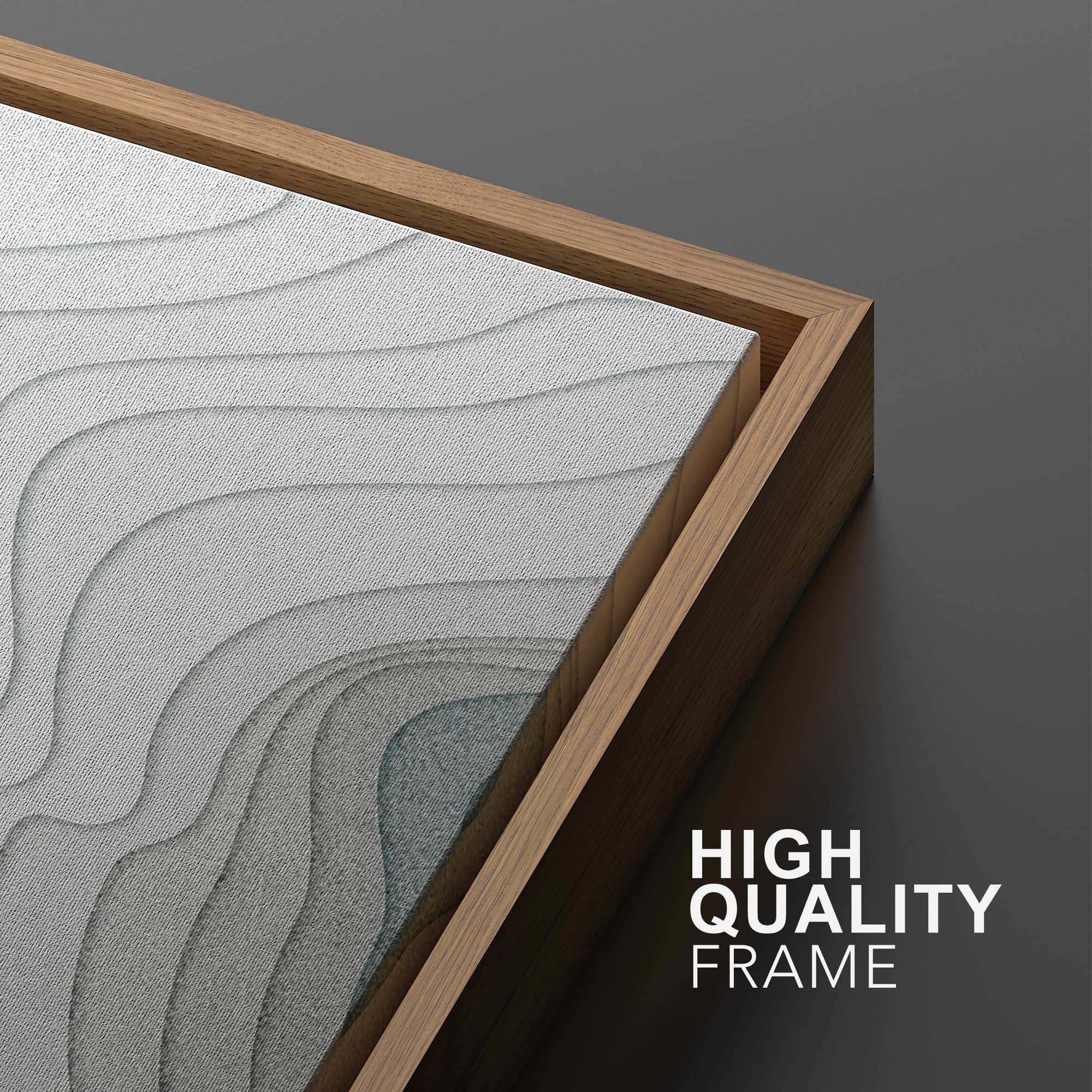 SIGNWIN Framed Canvas Print Wall Art Set Mid-Century Dark Color Field Wave Abstract Shapes Illustrations Minimalism Decorative Bohemian Relax/Zen for Living Room  Bedroom  Office - 24''x36''x2 Natural