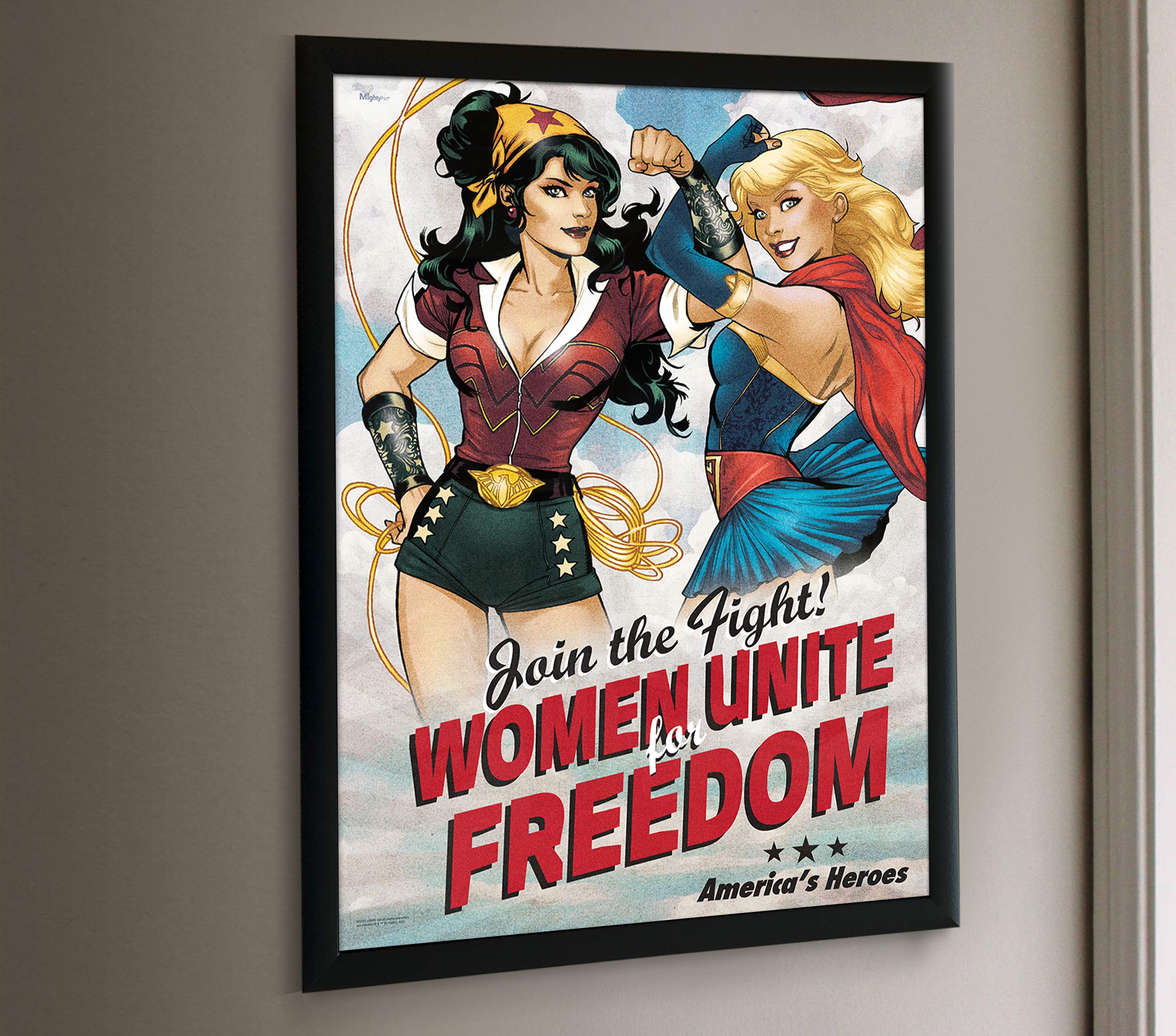 Mightyprint Dc Comics - Bombshell America'S Heroes - Justice League - Durable 17    X 24 Wall Art - Not Made Of Paper - Official