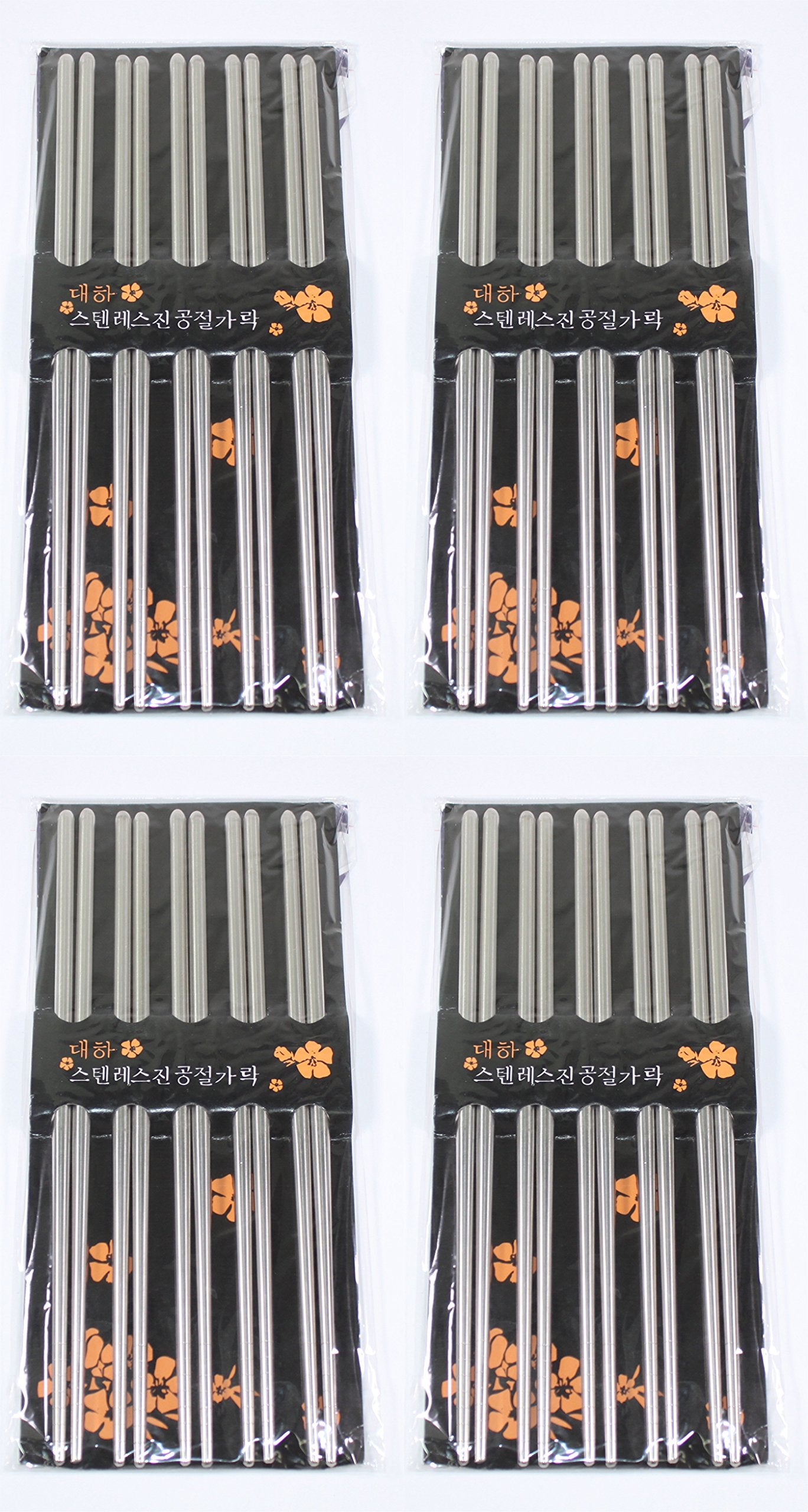 20 Pairs (4 Packs) Of Silver Stainless Steel Chopsticks Usa Based Seller