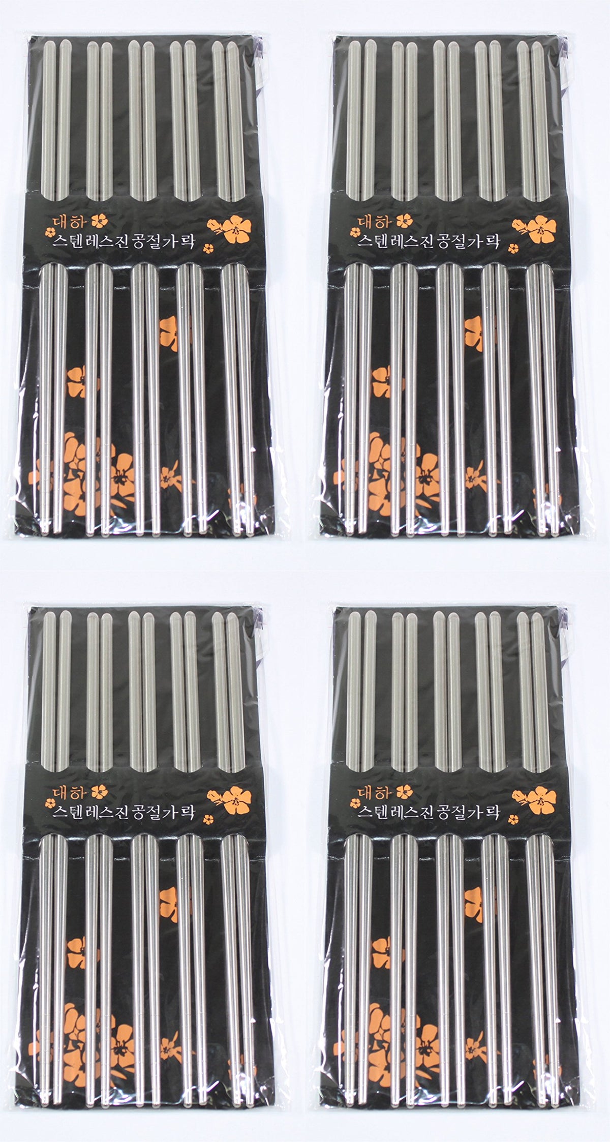 20 Pairs (4 Packs) Of Silver Stainless Steel Chopsticks Usa Based Seller