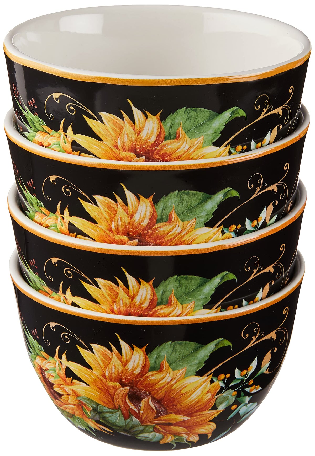 Certified International Sunflower Fields 5.25'' Ice Cream/Dessert Bowls, Set Of 4, Multi Colored