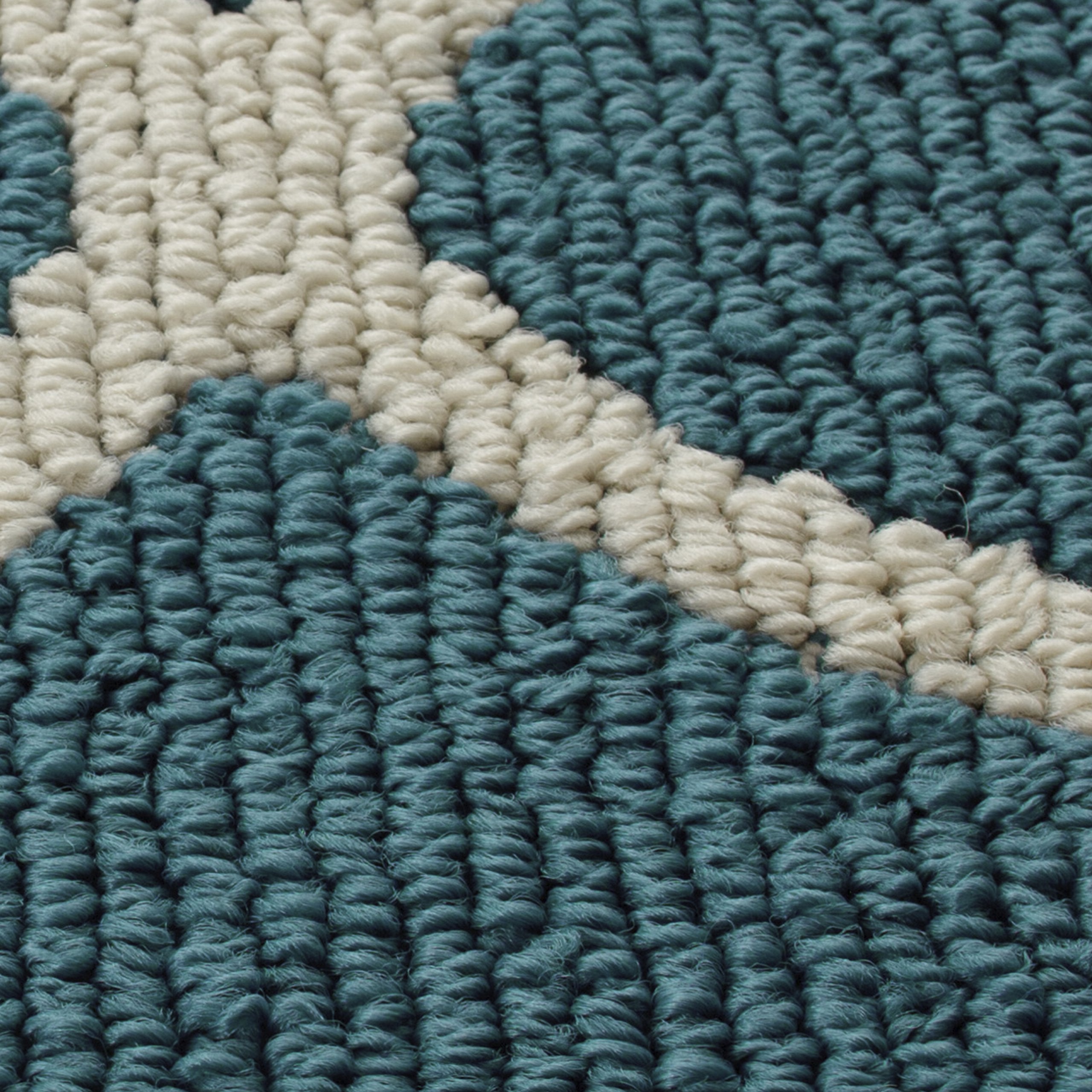 Maples Rugs Rebecca Contemporary Area Rugs for Living Room & Bedroom [Made in USA], 5 x 7, Teal/Sand