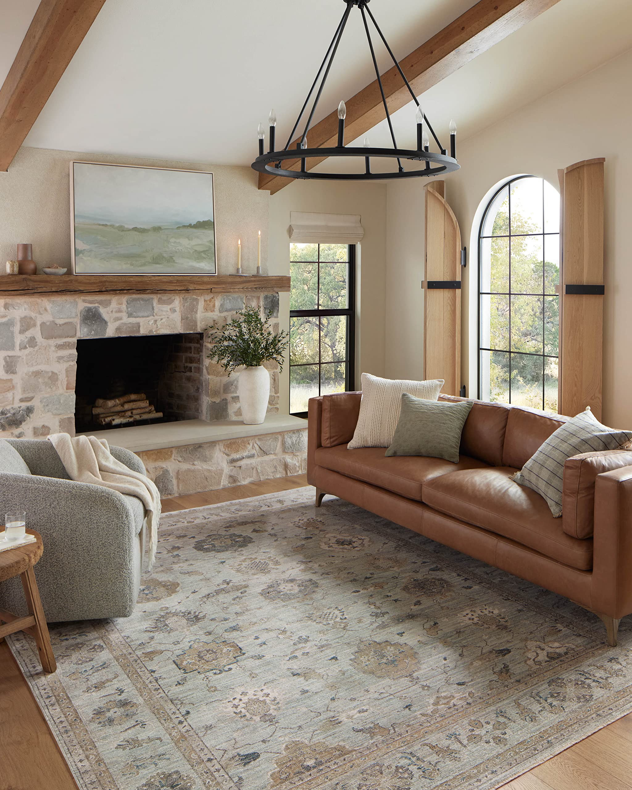 Loloi Magnolia Home by Joanna Gaines x Millie Sky/Gold 3-6 x 5-6 Accent Rug