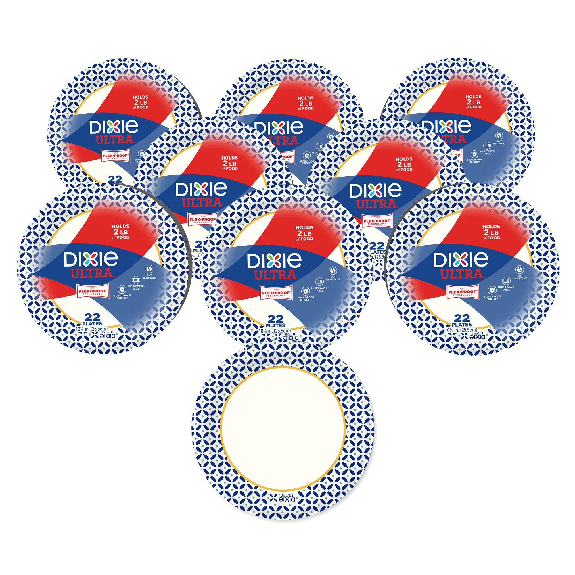 Dixie Ultra Disposable Paper Plates, 10-1/16 In. Dinner Size, Printed, 176 Count