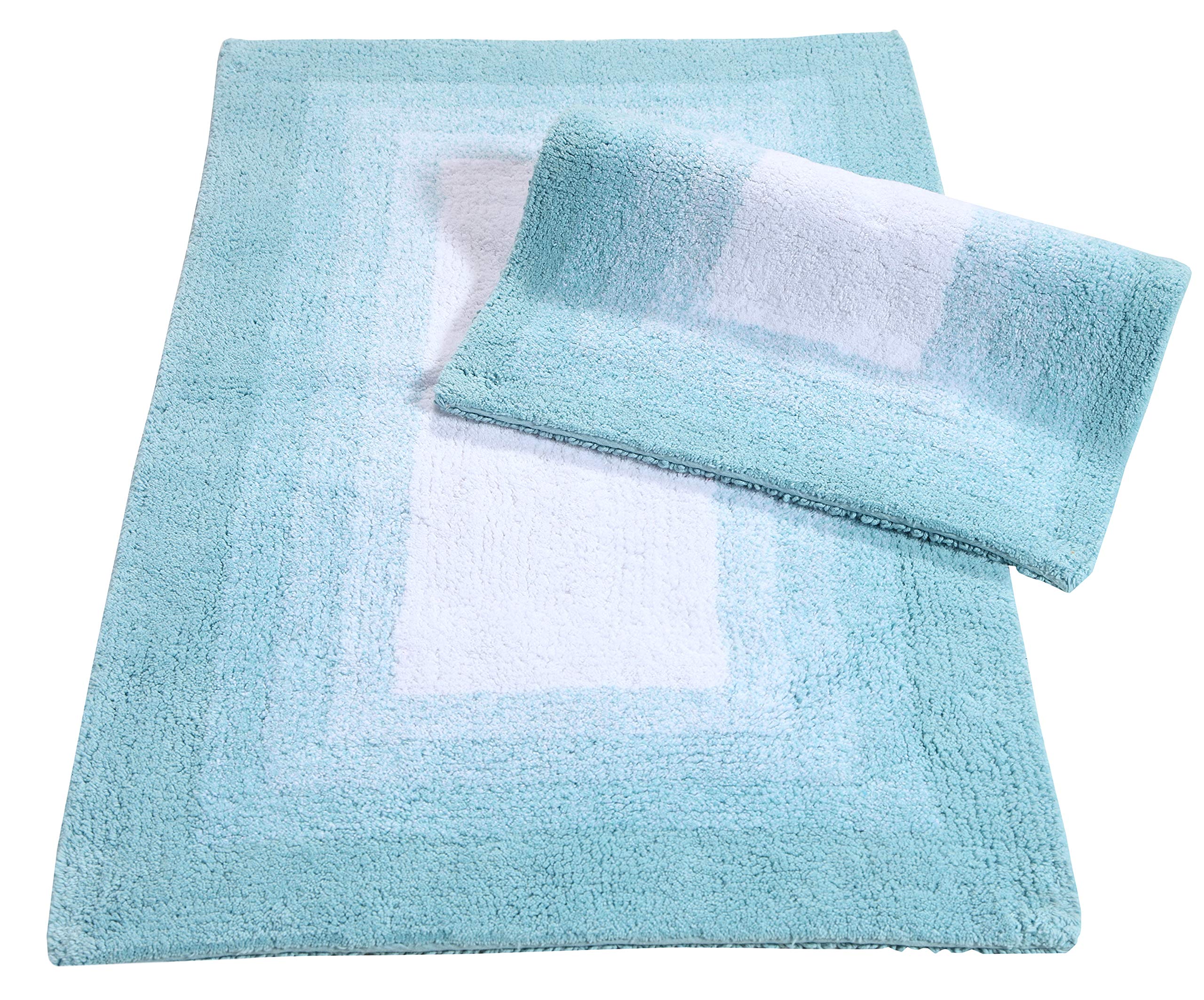 Chesapeake Whitney Ombre Reversible 2Pc. Porcelain Blue Bath Rug Set 18653 (21''X34'' & 17''X24'')