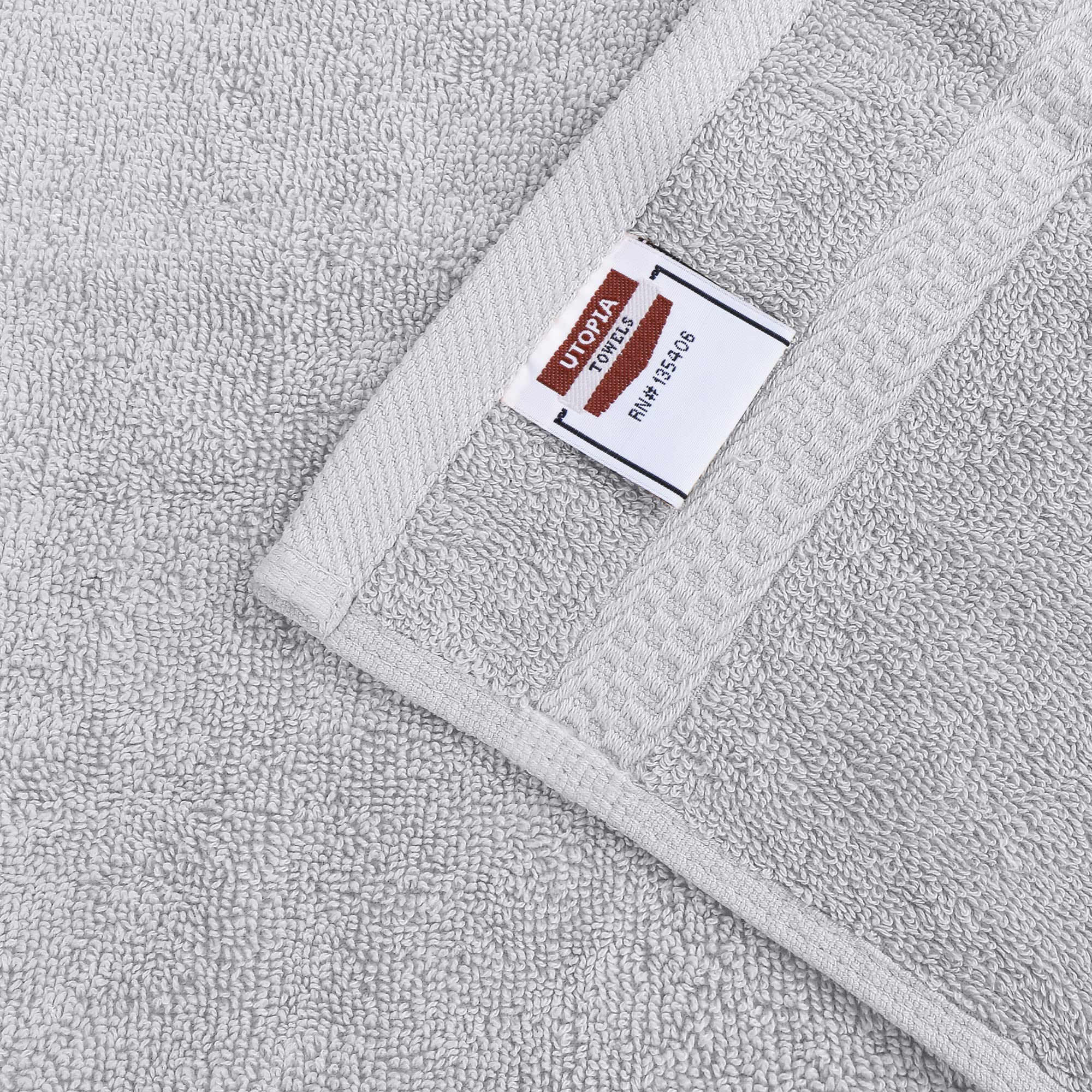 Utopia Towels 8-Piece Premium Towel Set, 2 Bath Towels, 2 Hand Towels, And 4 Wash Cloths, 600 Gsm 100% Ring Spun Cotton Highly A