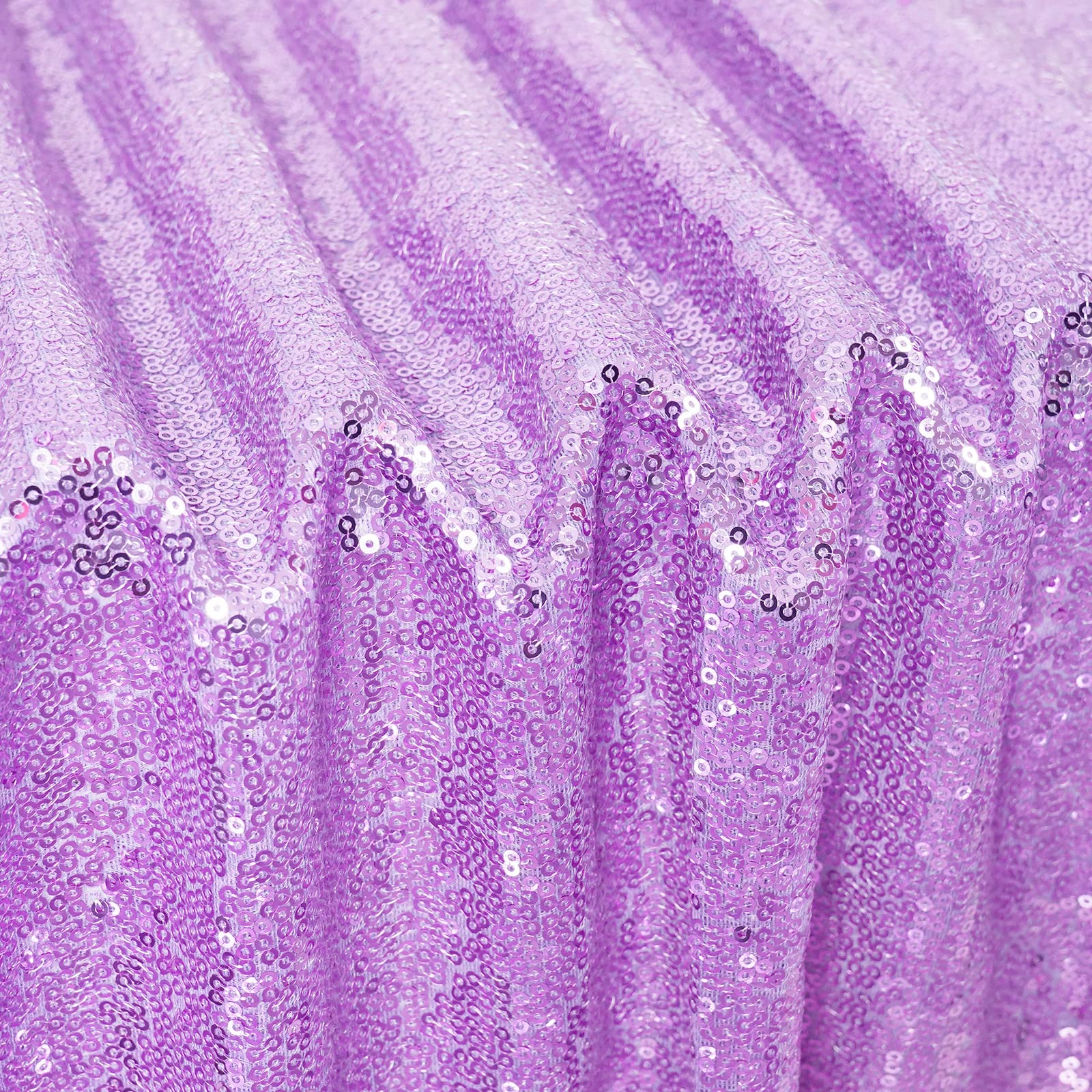 Poise3Ehome Lavender Sequin Tablecloth 90  132 Inch Rectangle Sparkly Fabric Table Cloth For Birthday Wedding Party Holiday Baby