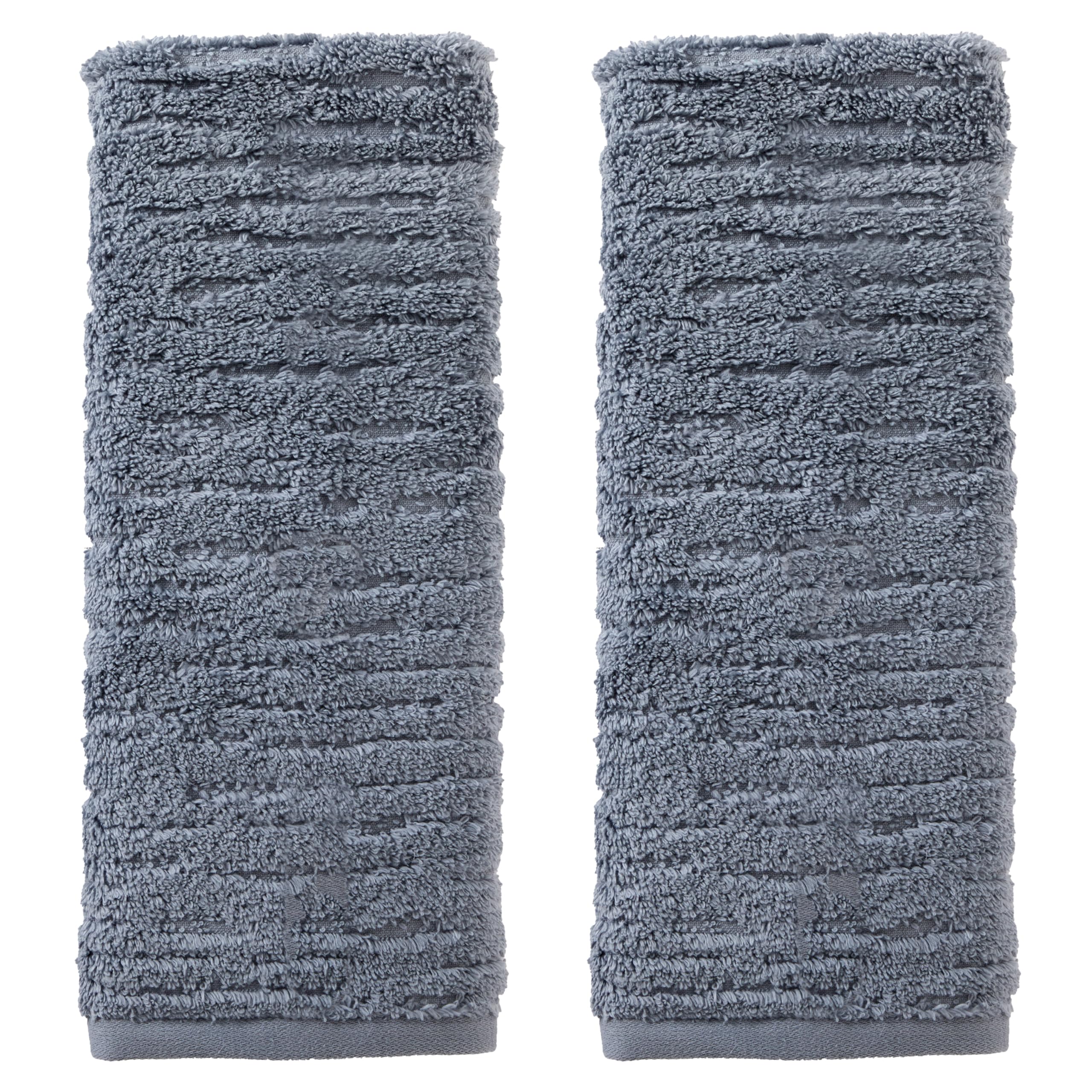 Skl Home Cloudsoft Cotton Luxury 2-Piece Hand Towel Set, Smoke Blue