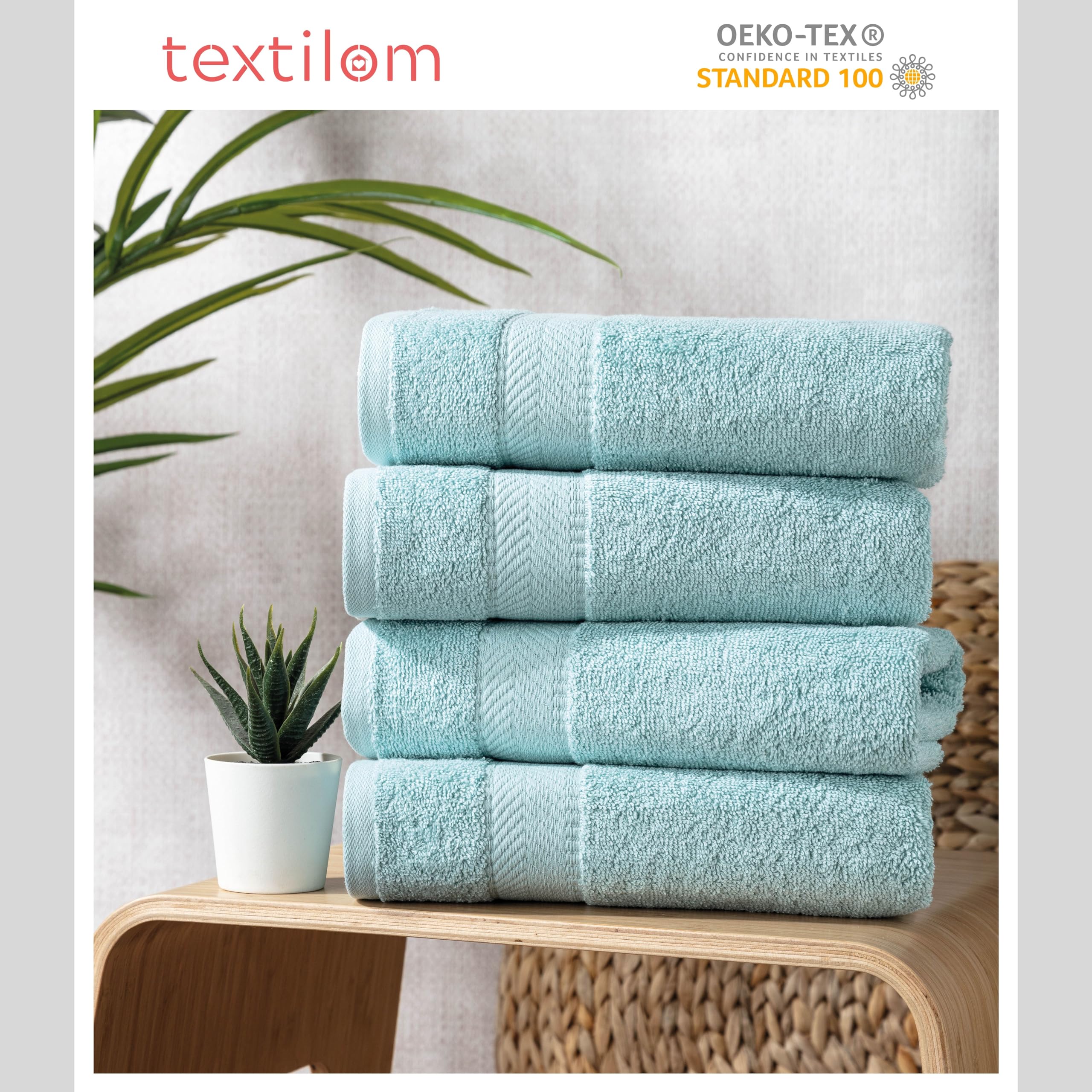 Textilom Turkish Hand Towels For Bathroom - Hotel And Spa Quality & Soft & Absorbent & Quick Dry Bathroom Hand Towels - 100% Cot