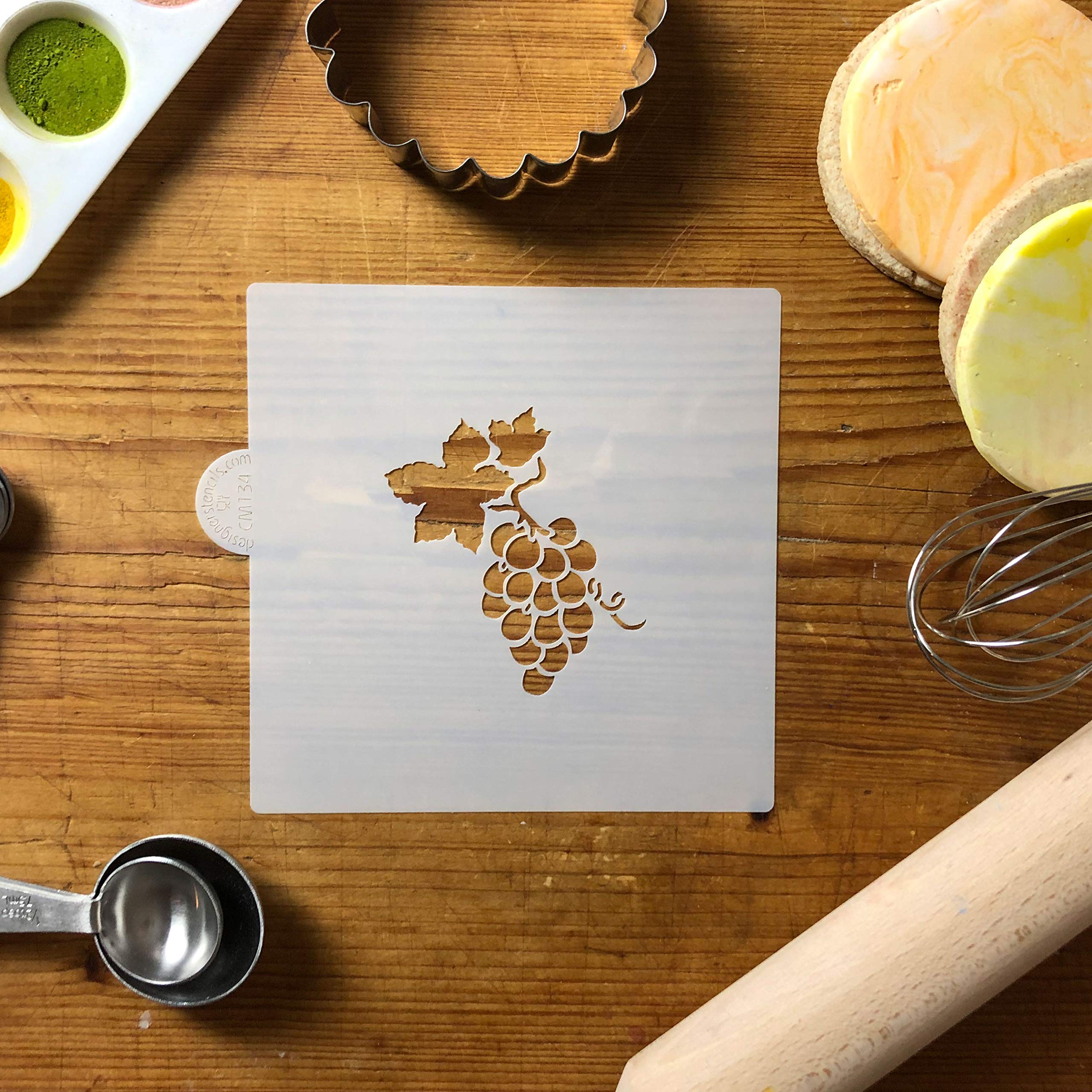 Grape Bunch Cookie And Craft Stencil Cm134 By Designer Stencils
