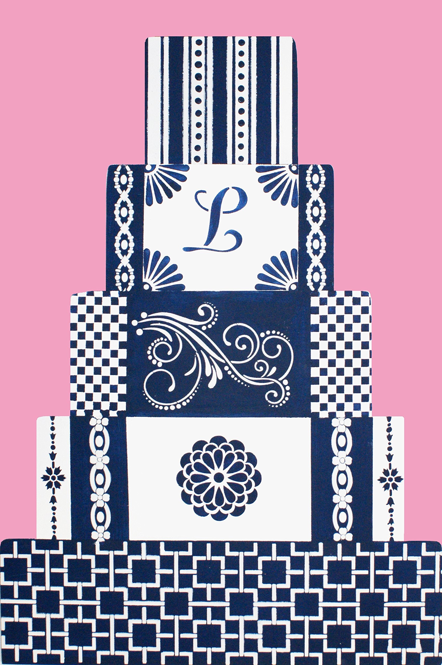 Designer Stencils Contemporary Lattice Cake Stencil Side, Beige/Semi-Transparent
