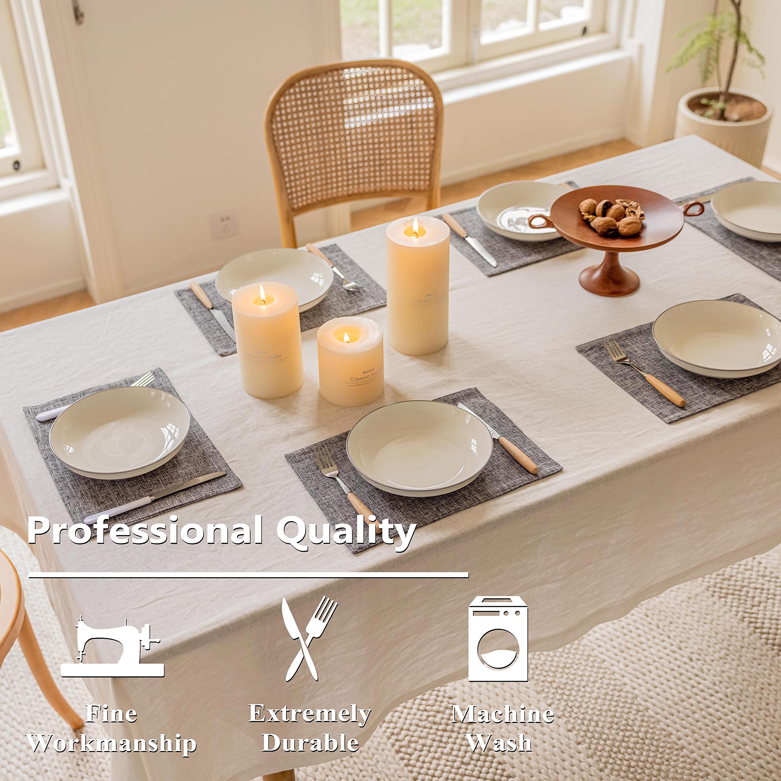 Home Brilliant Cloth Placemats Set Of 6 Heat Resistant Dining Table Place Mats For Kitchen Table Party Decorations Fall Hallowee