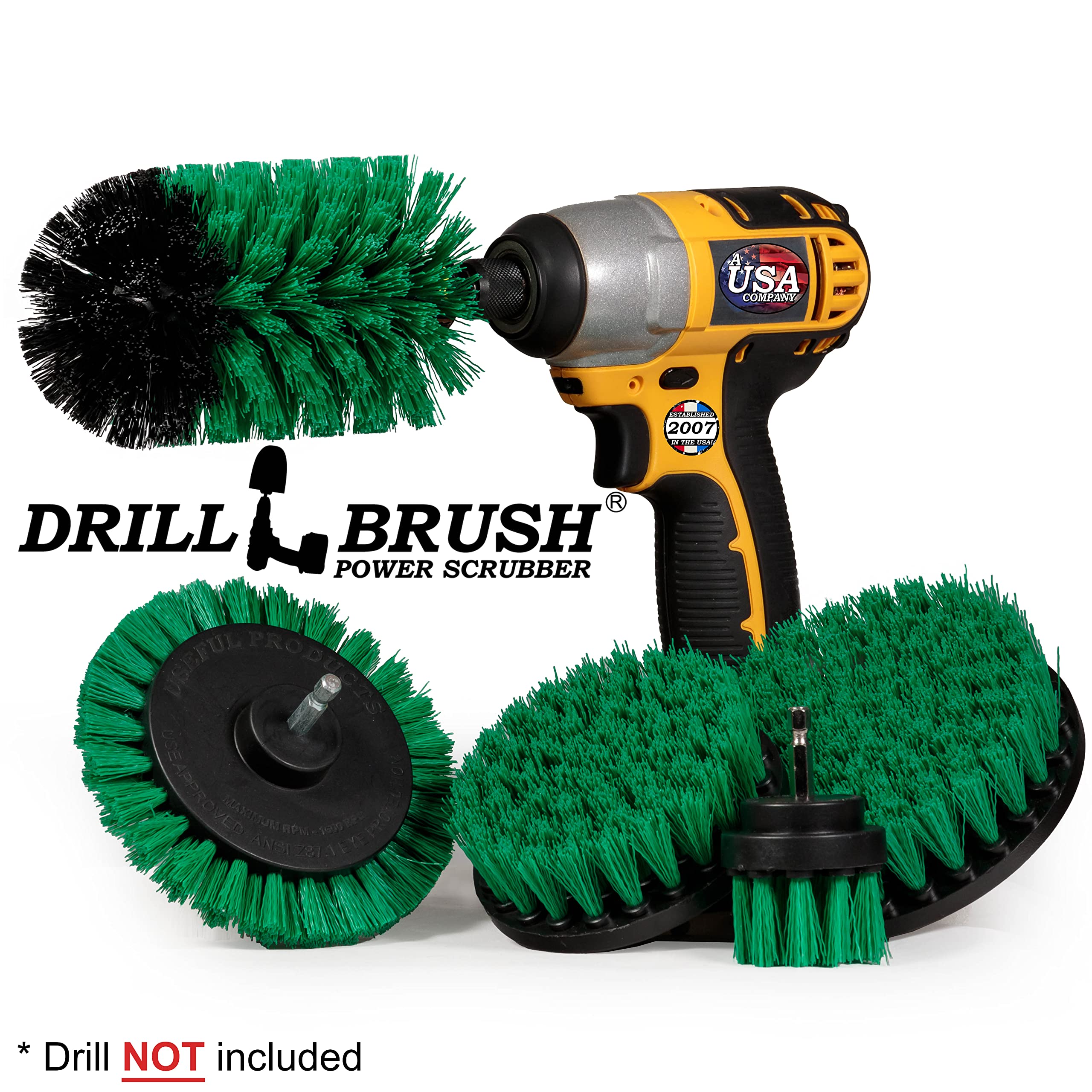 Rotating Nylon Spin Scrubber - Oven Cleaner Brush Set - Kitchen Cleaning Supplies - Gap Cleaning Brush - Grout Cleaner Brush - W