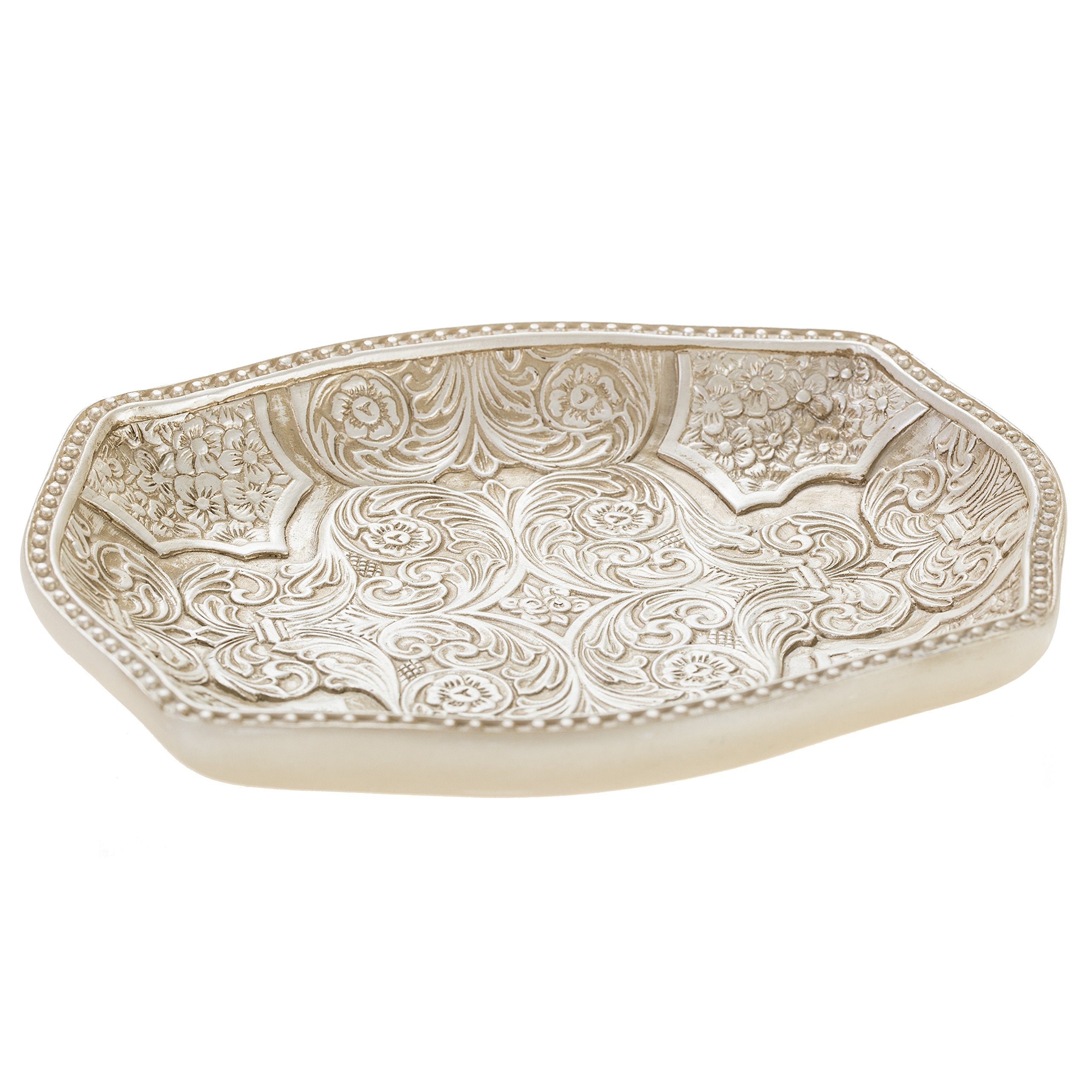 Creative Scents Victoria Soap Dish for Bathroom, Decorative Dry Bar Holder- Durable Resin Design - Best Dishes for Sink/Bath/Sho