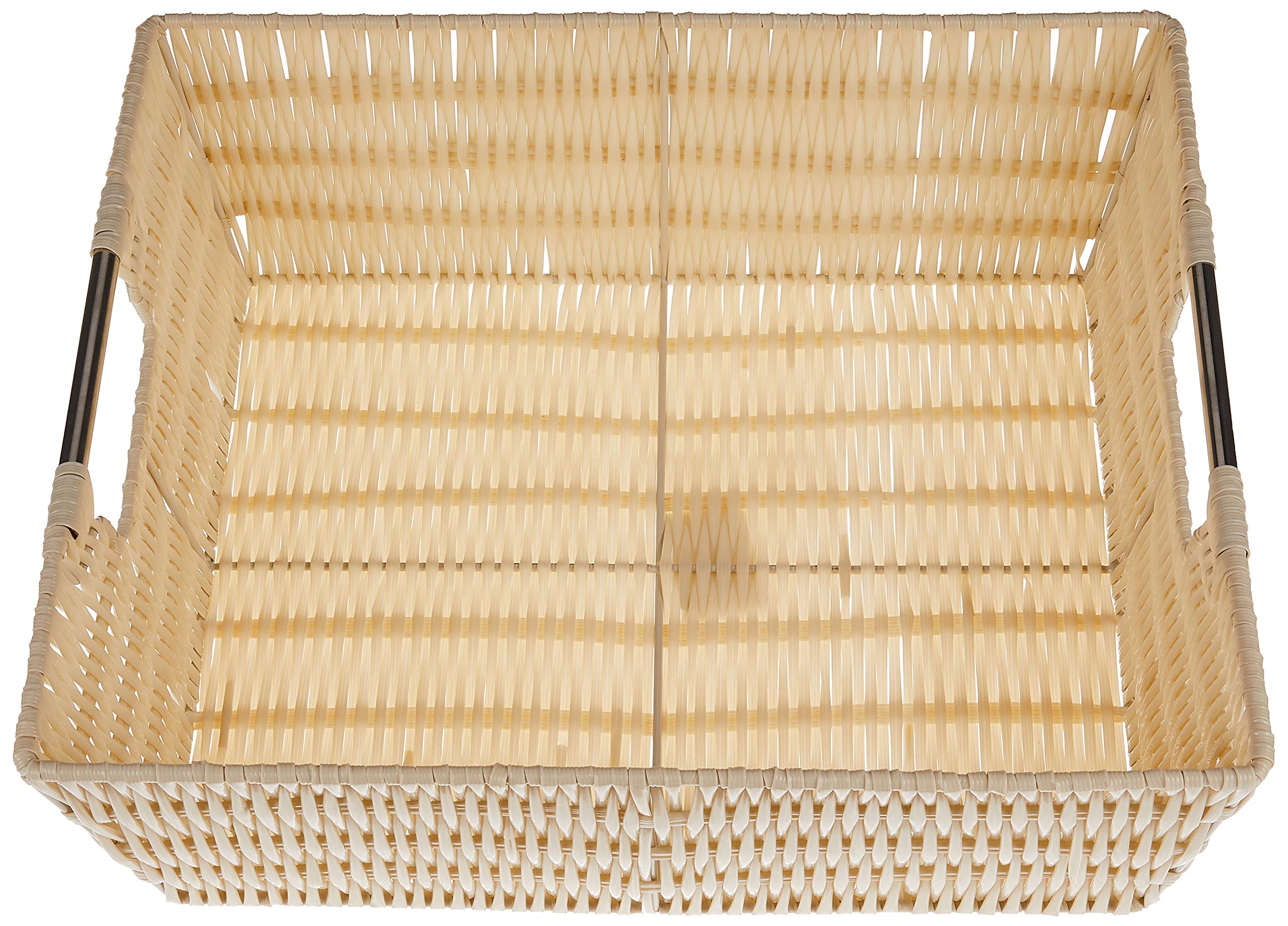 Whitmor Rattique Shelf Tote, 13''D X 15''W X 5''H, Latte