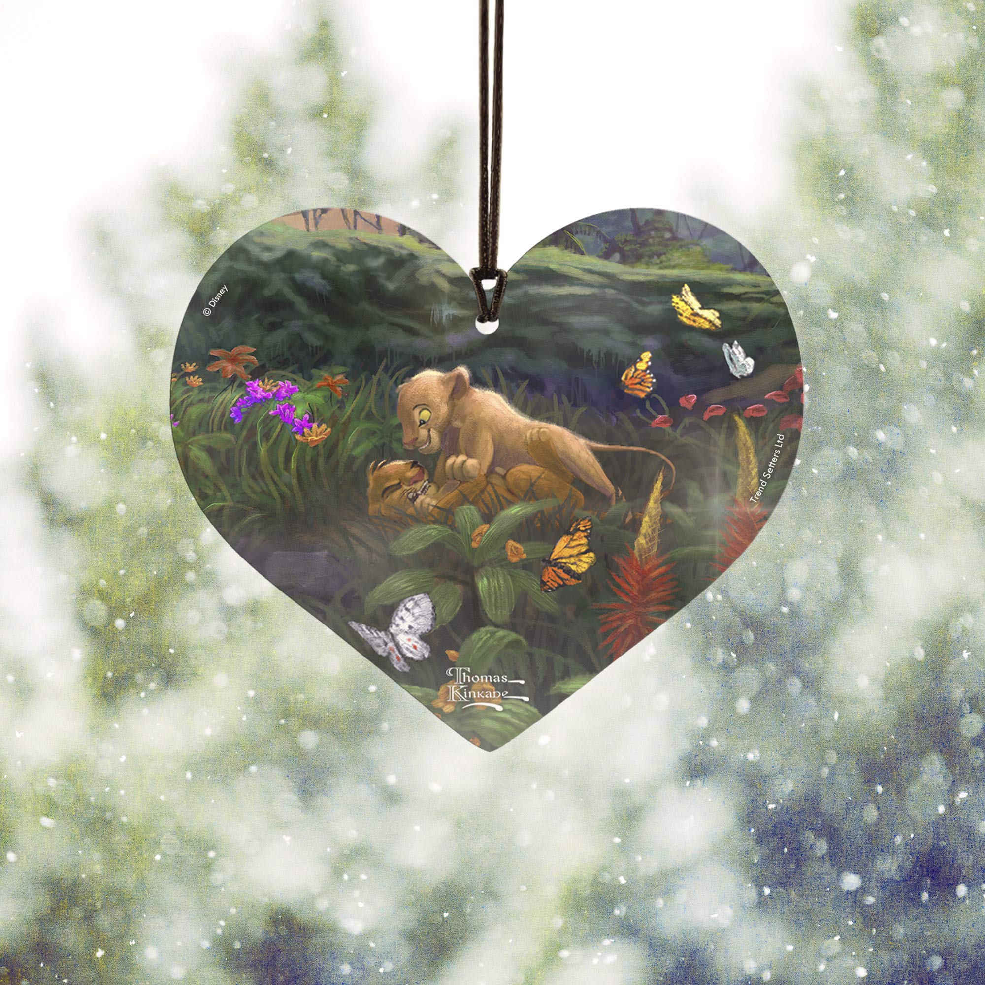 Trend Setters Disney - Lion King - Return To Pride Rock - Young Simba And Nala - Heart-Shaped Hanging Acrylic Print Accessory -