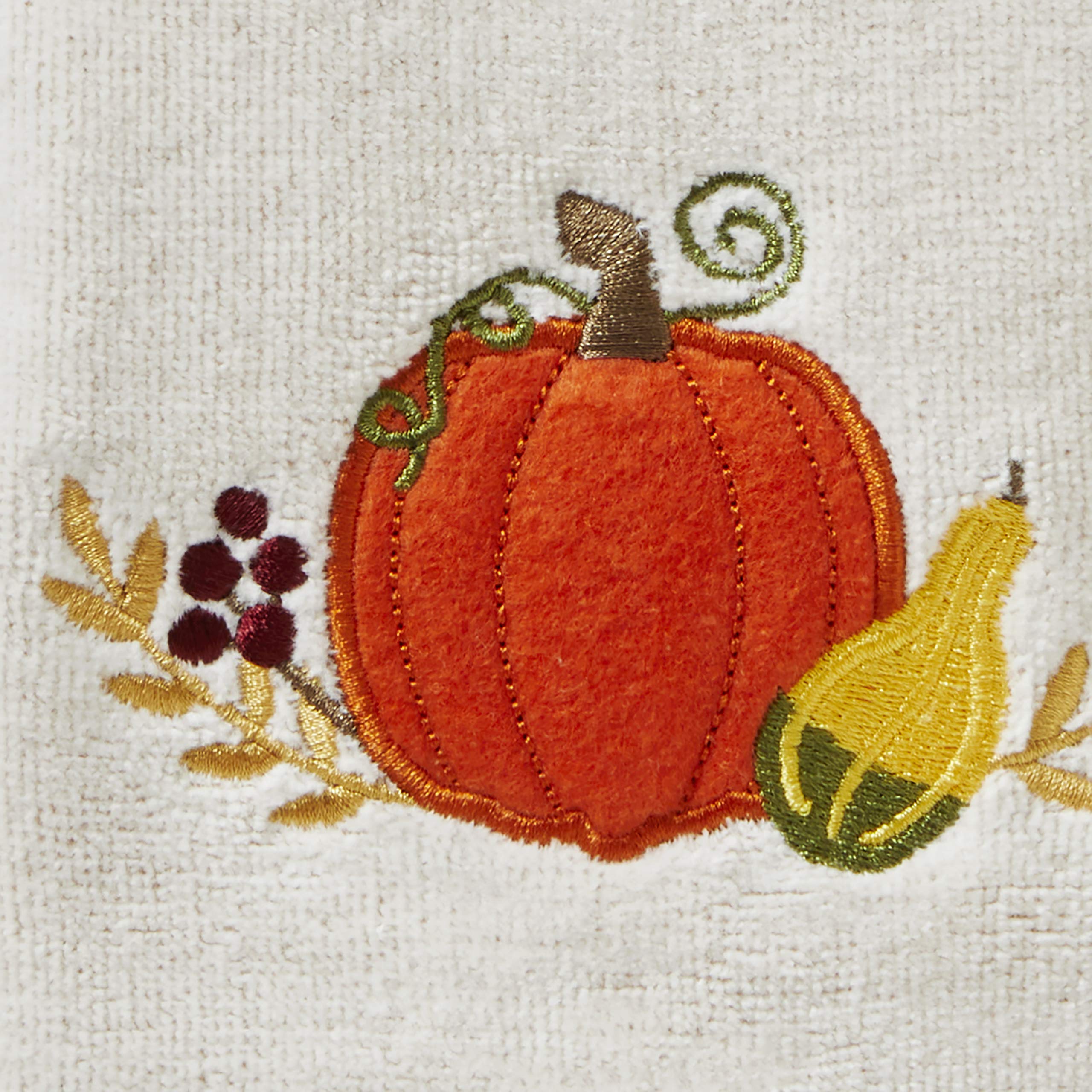 SKL Home Harvest Traditional Pumpkin Hand Towel Set  Tan Small