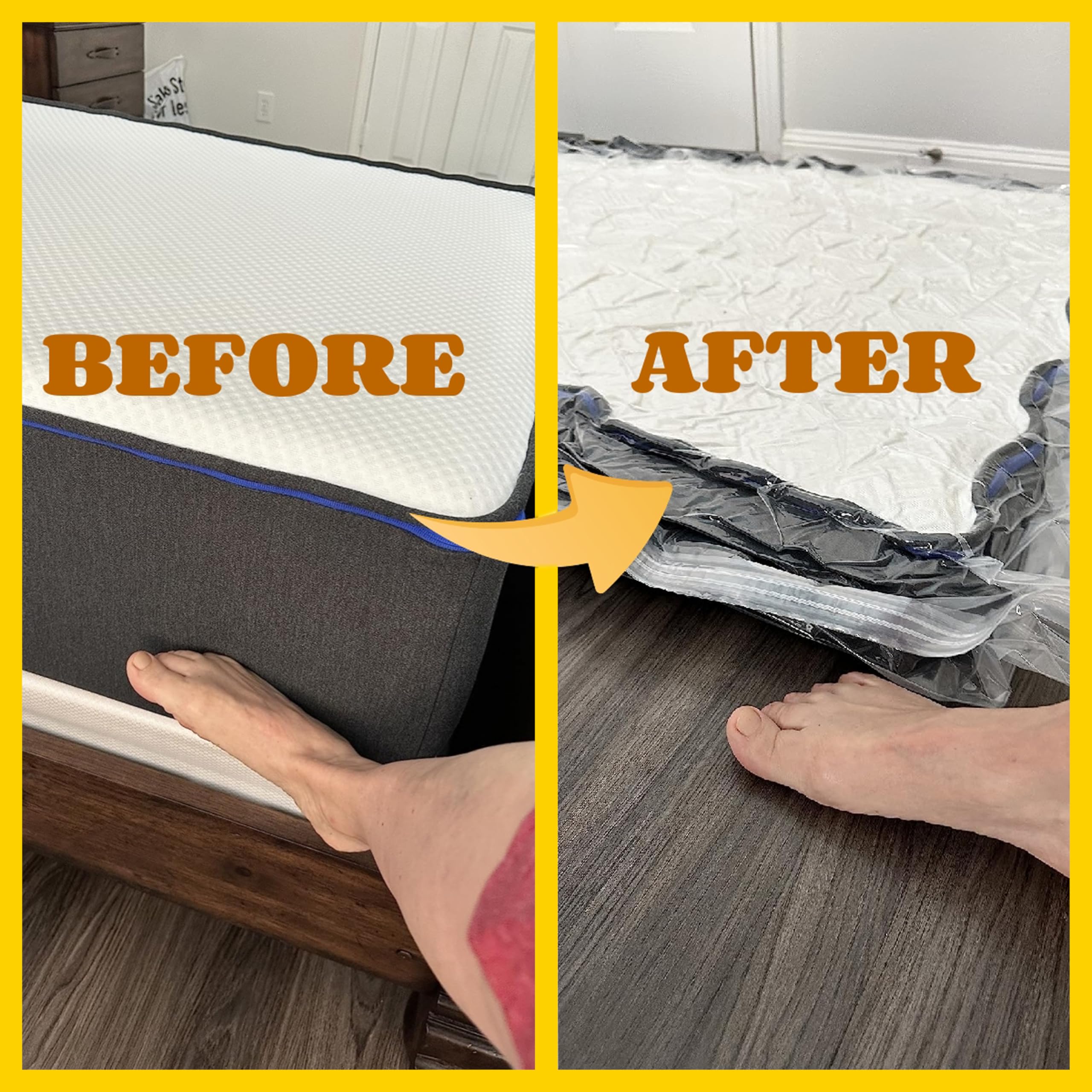Workkool Vacuum Mattress Bag For Moving, Vacuum Sealed Bags For Mattress Storage, Mattress Compression Bag, Foam And Latex Mattr
