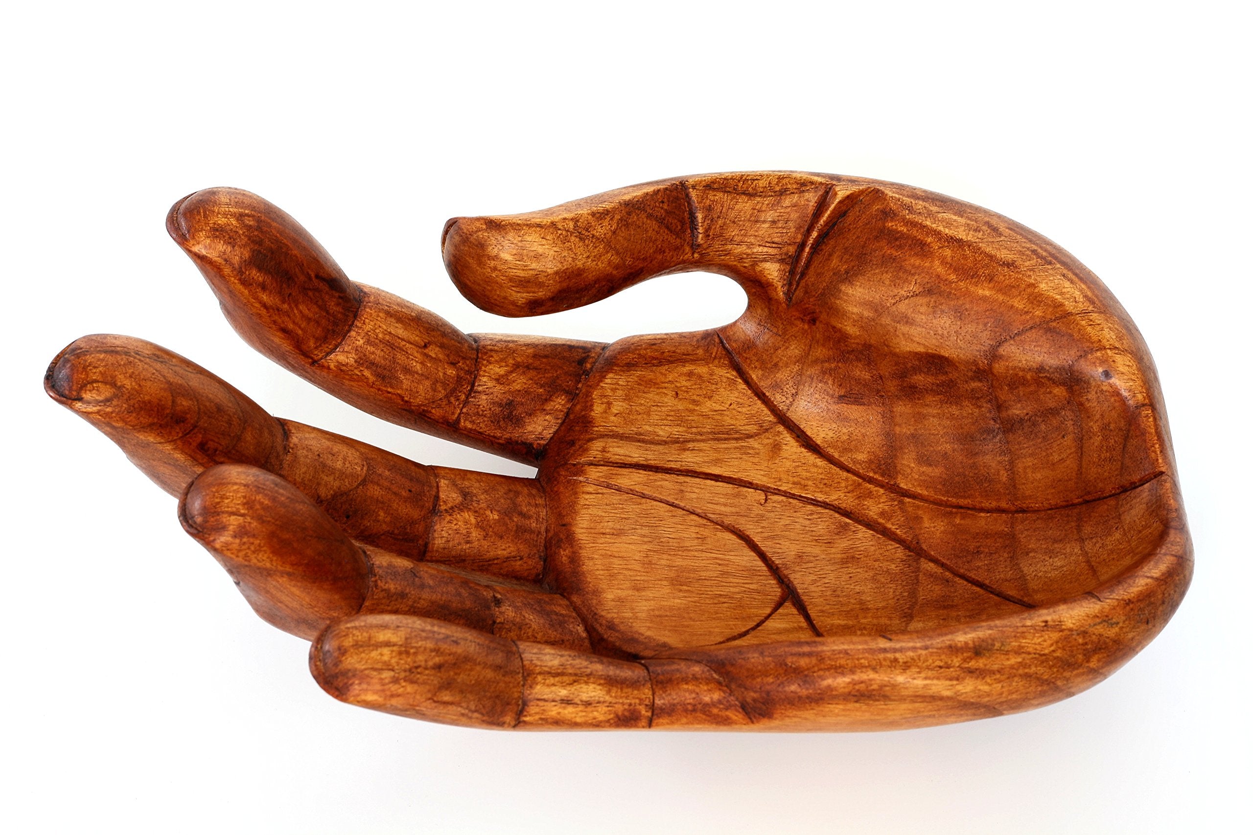 G6 Collection Wooden Handmade Hand Palm Fruit Decorative Bowl Centerpiece Hand Carved Art Home Decor Gift Decoration Artwork Han