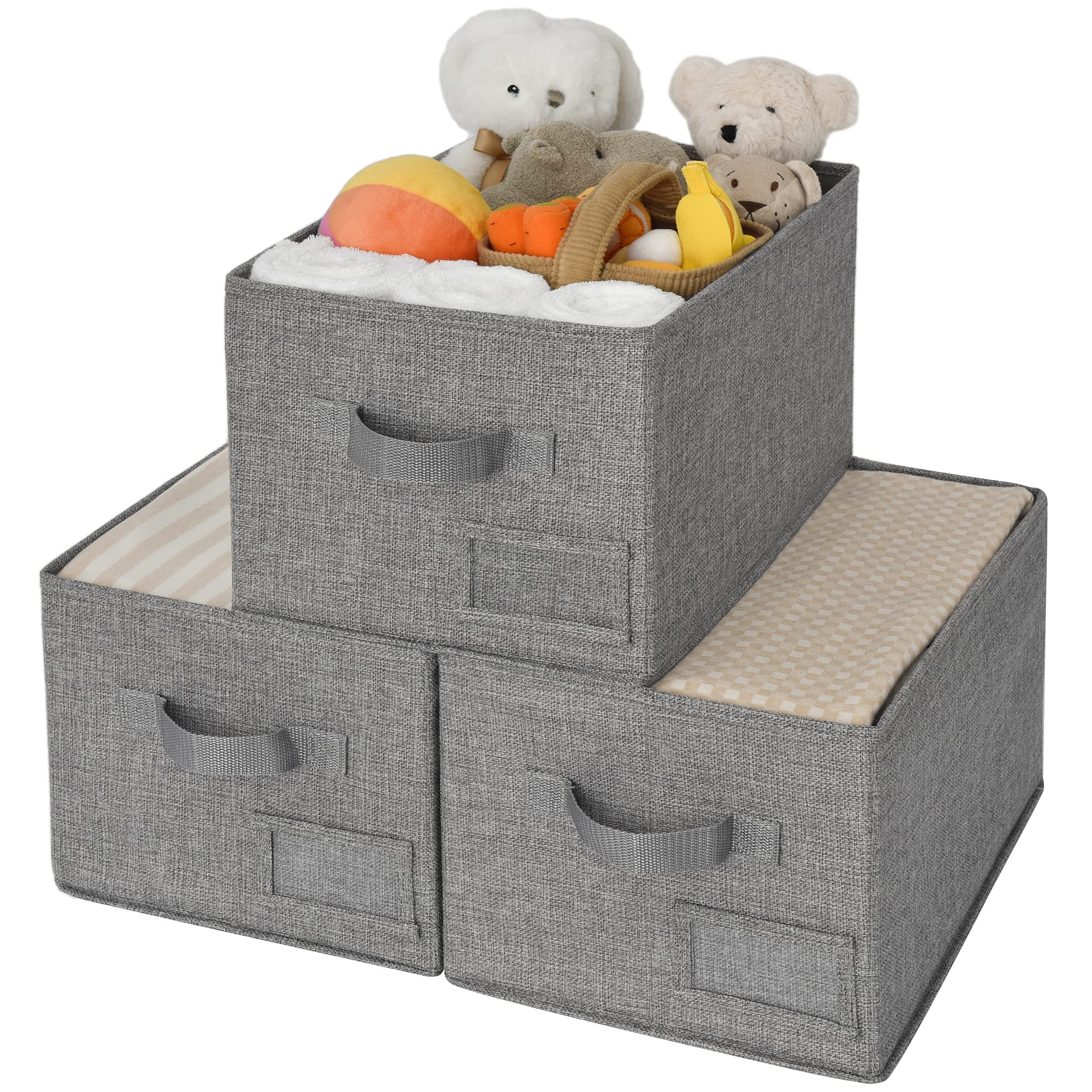 Granny Says Storage Bins For Shelves, Closet Bins With Label Holders, Fabric Storage Bin For Bedroom, Decorative Storage Contain