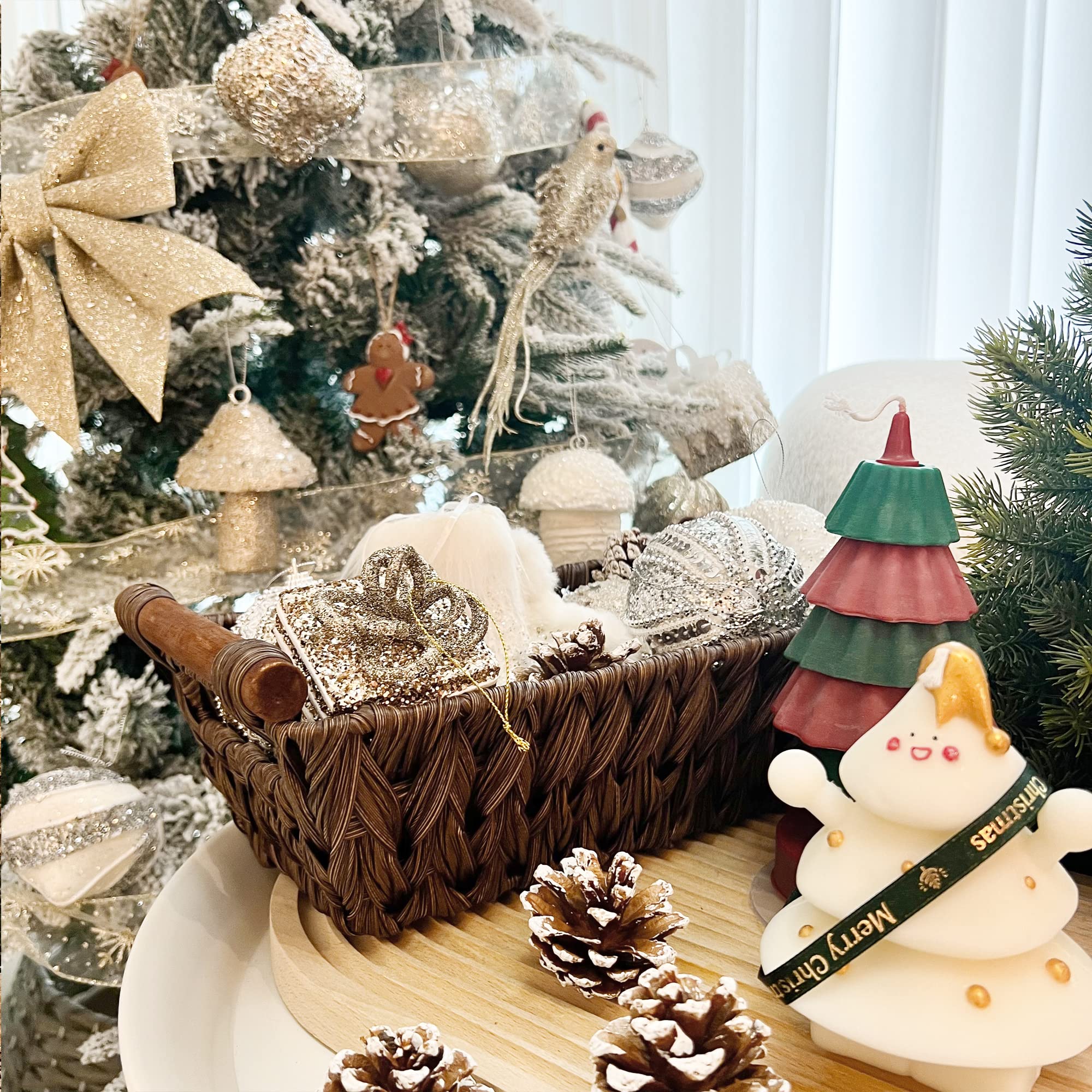 Granny Says Wicker Storage Baskets, Waterproof Wicker Basket With Handles, Woven Storage Bins For Pantry, Brown, 2-Pack