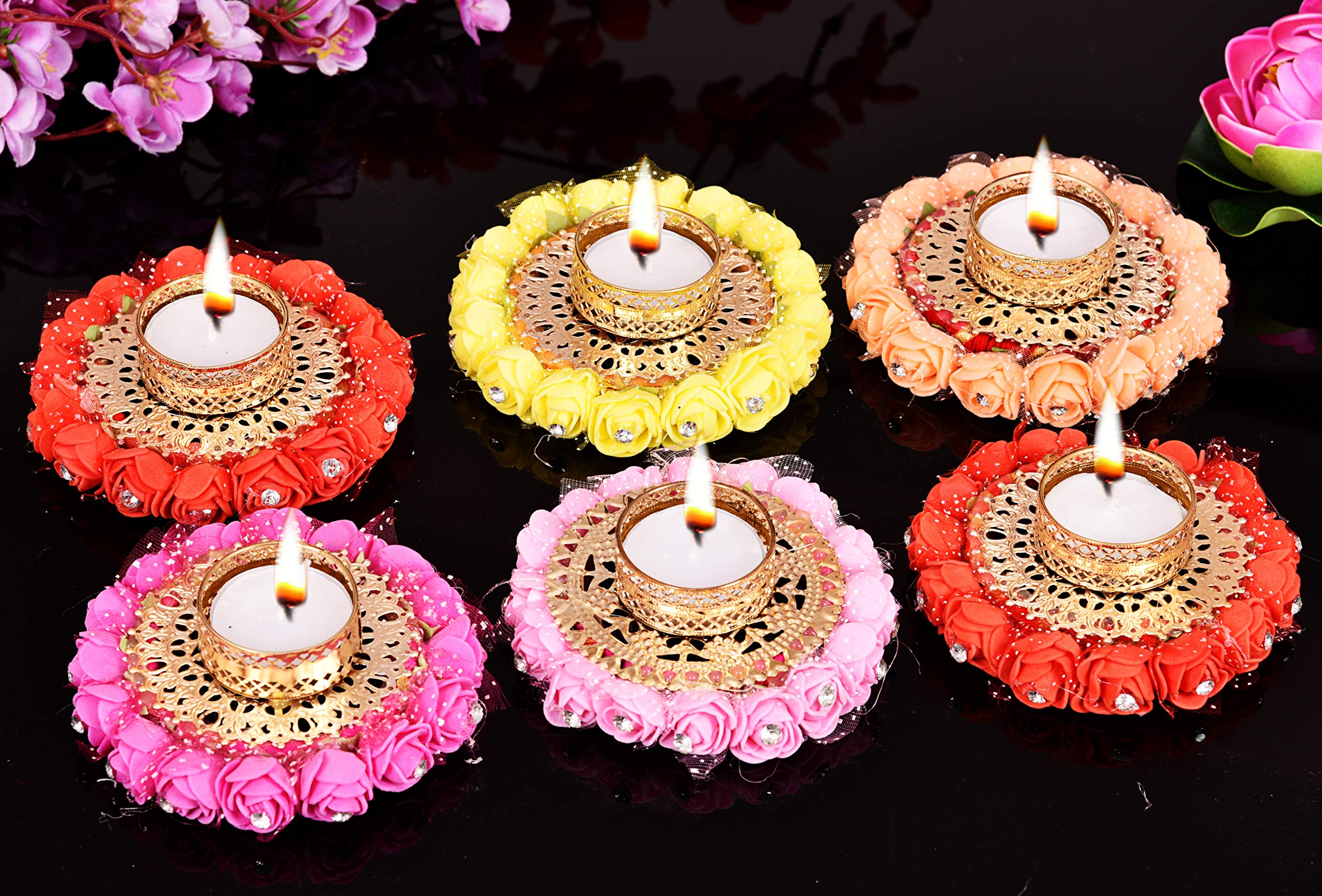 Pride Store Tealight Candle Holder for Home Decor, Diwali Gift, Candle Diya, Candle for Birthday, Diwali, Festival Decoration 3.