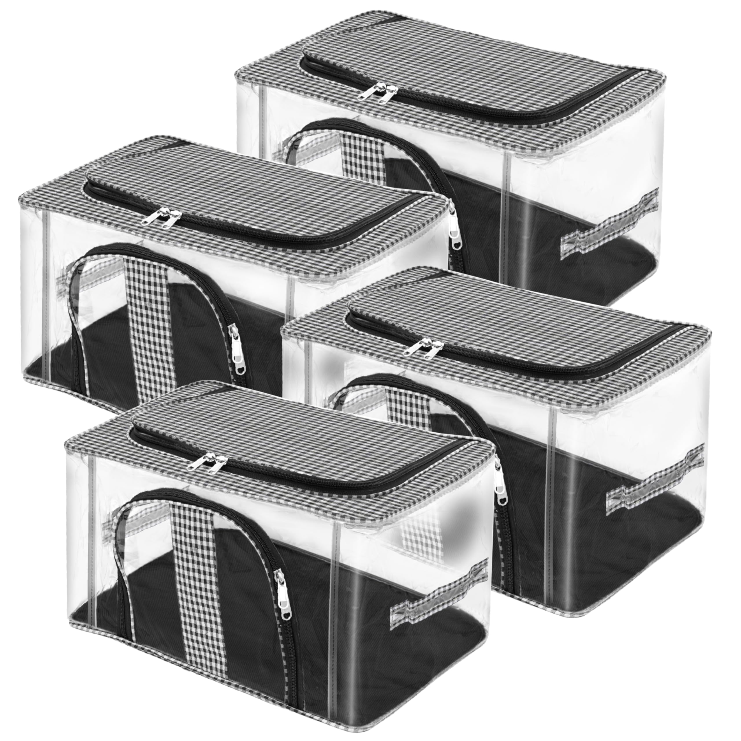 Storite 4 Pack Nylon 33 L PVC Transparent Moisture Proof Storage box for Clothes Closet Wardrobe Bag for Clothes Saree Bags with