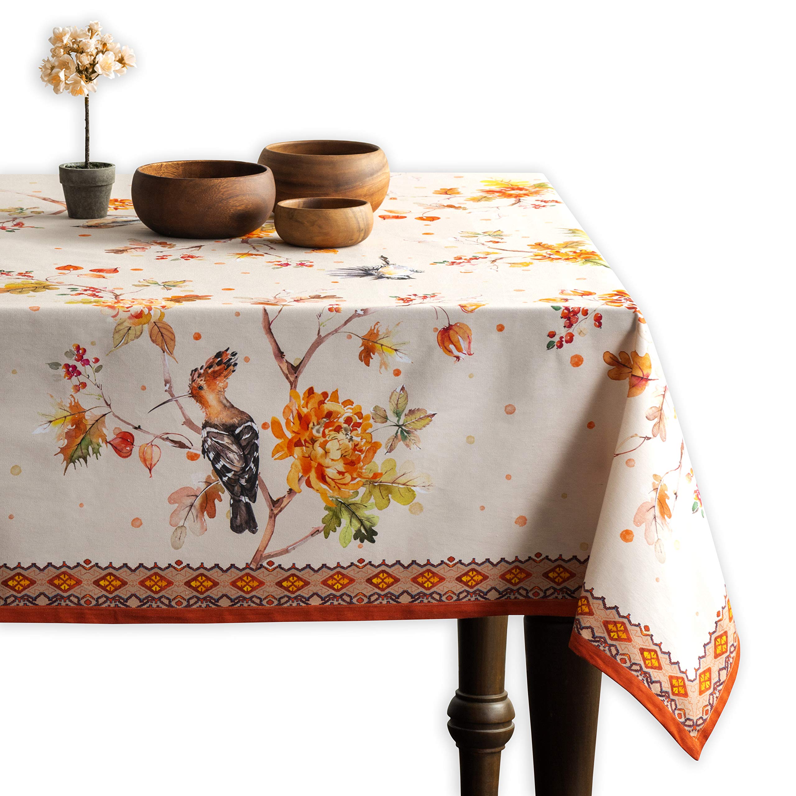 Maison D' Hermine Tablecloth 100% Cotton Table Cover Decorative Washable Rectangle Tablecloths, Kitchen, Dining & Camping, Kelim