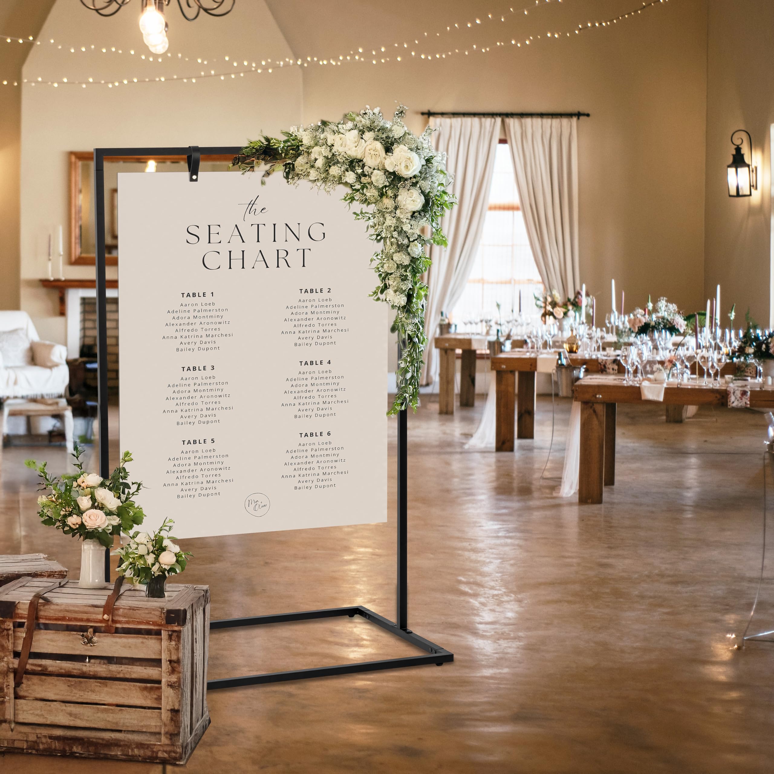 Elegant Wedding Welcome Sign Stand - Sturdy Welcome to Our Wedding Sign Holder for Seating Charts & Event Decor - A Beautiful Bl