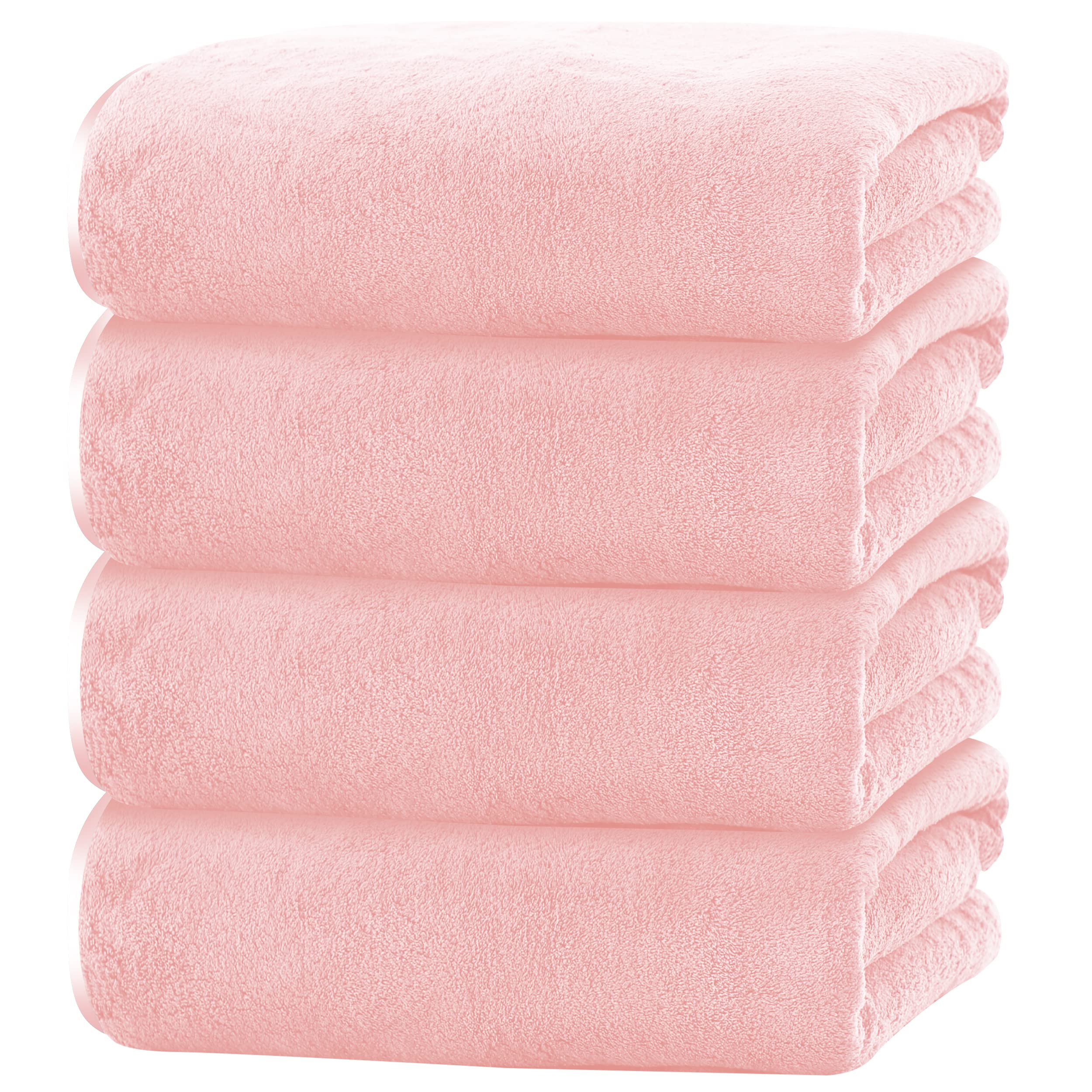 Cosy Family Bath Towel Set, 4 Pack, Pink