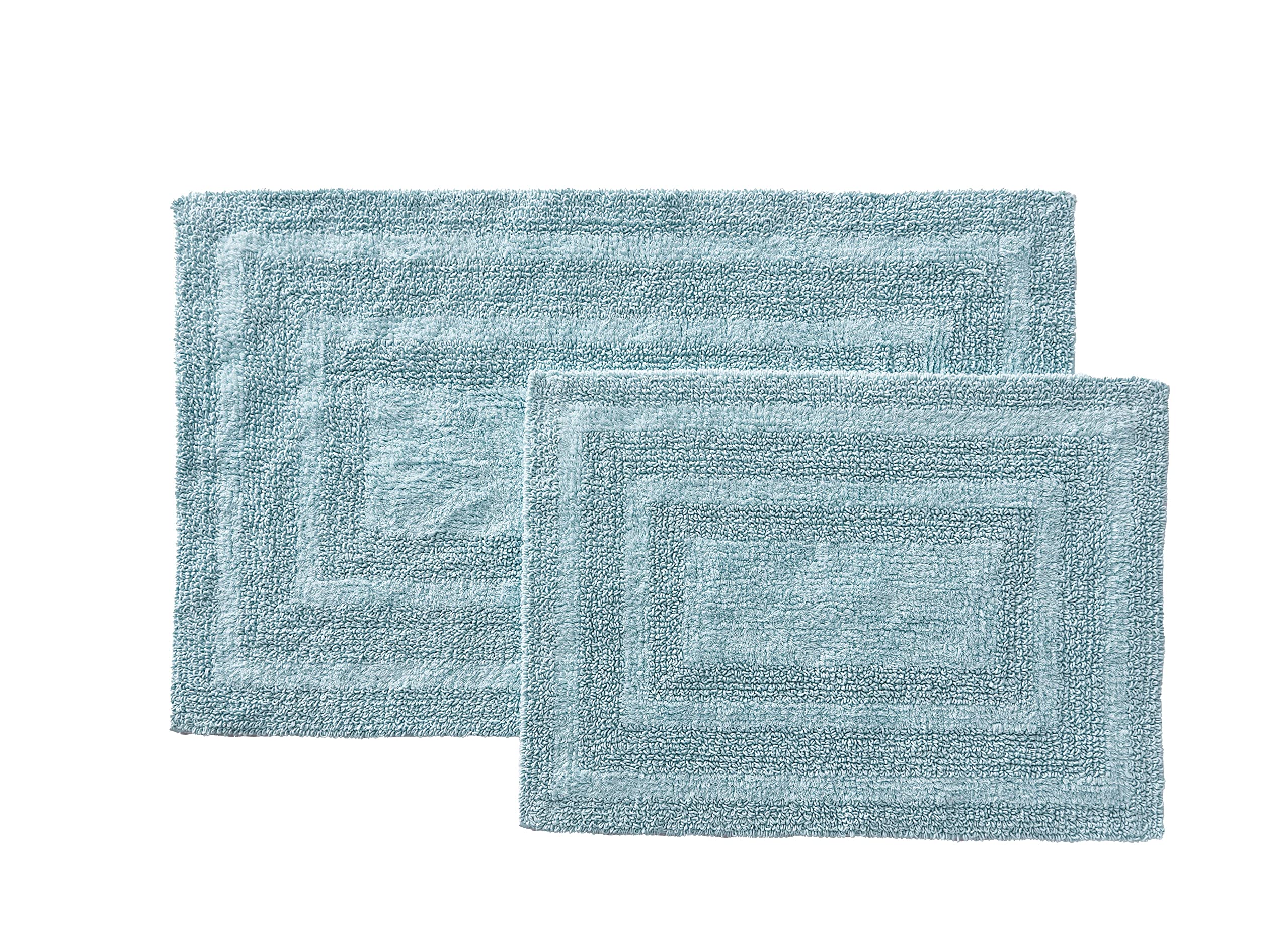 Eddie Bauer - Bathroom Rugs Set, Soft Tufted Cotton Bathroom Decor, Super Absorbent & Quick Dry (Logan Turquoise, 2 Piece)